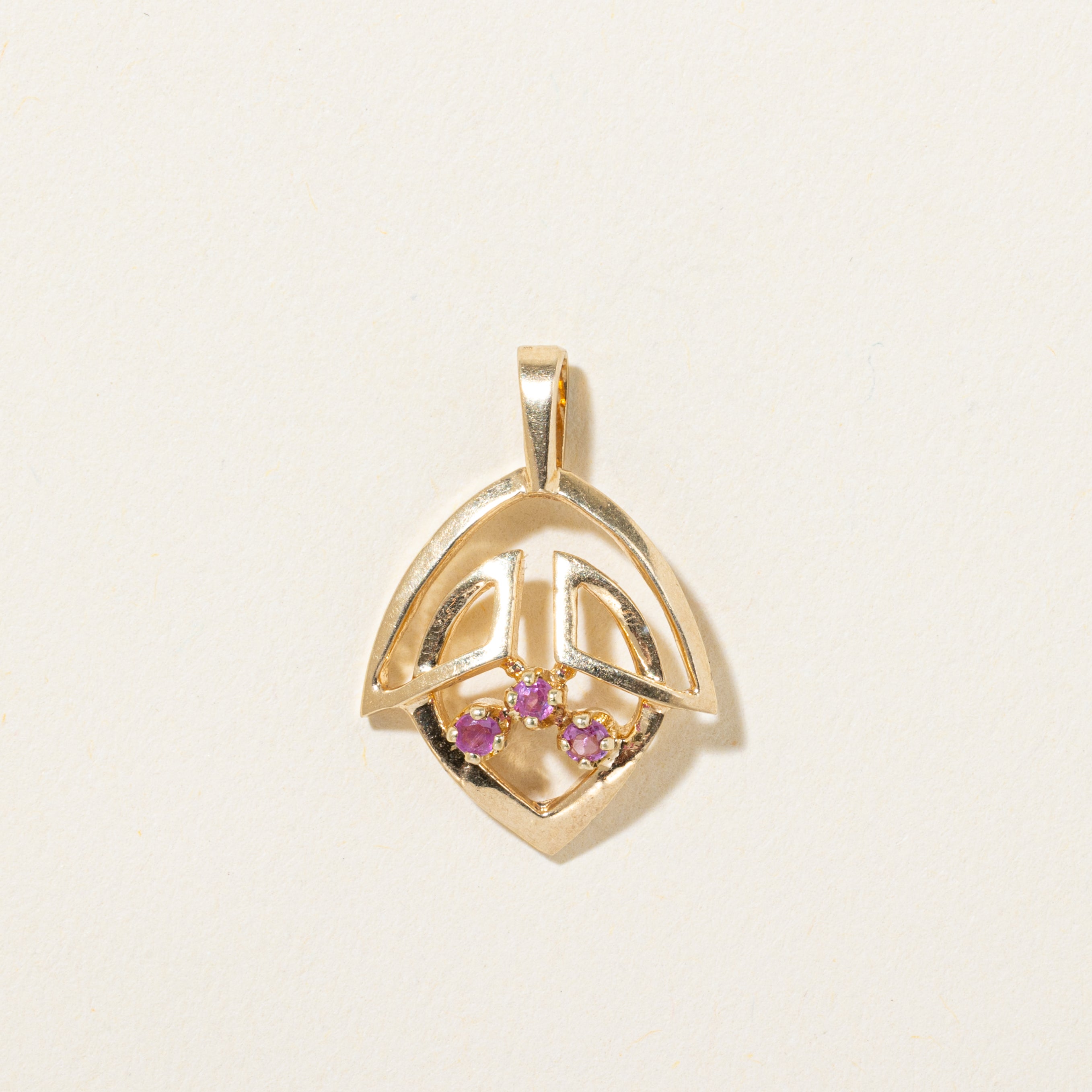 14k Ruby Geometric Pendant | 0.03ctw