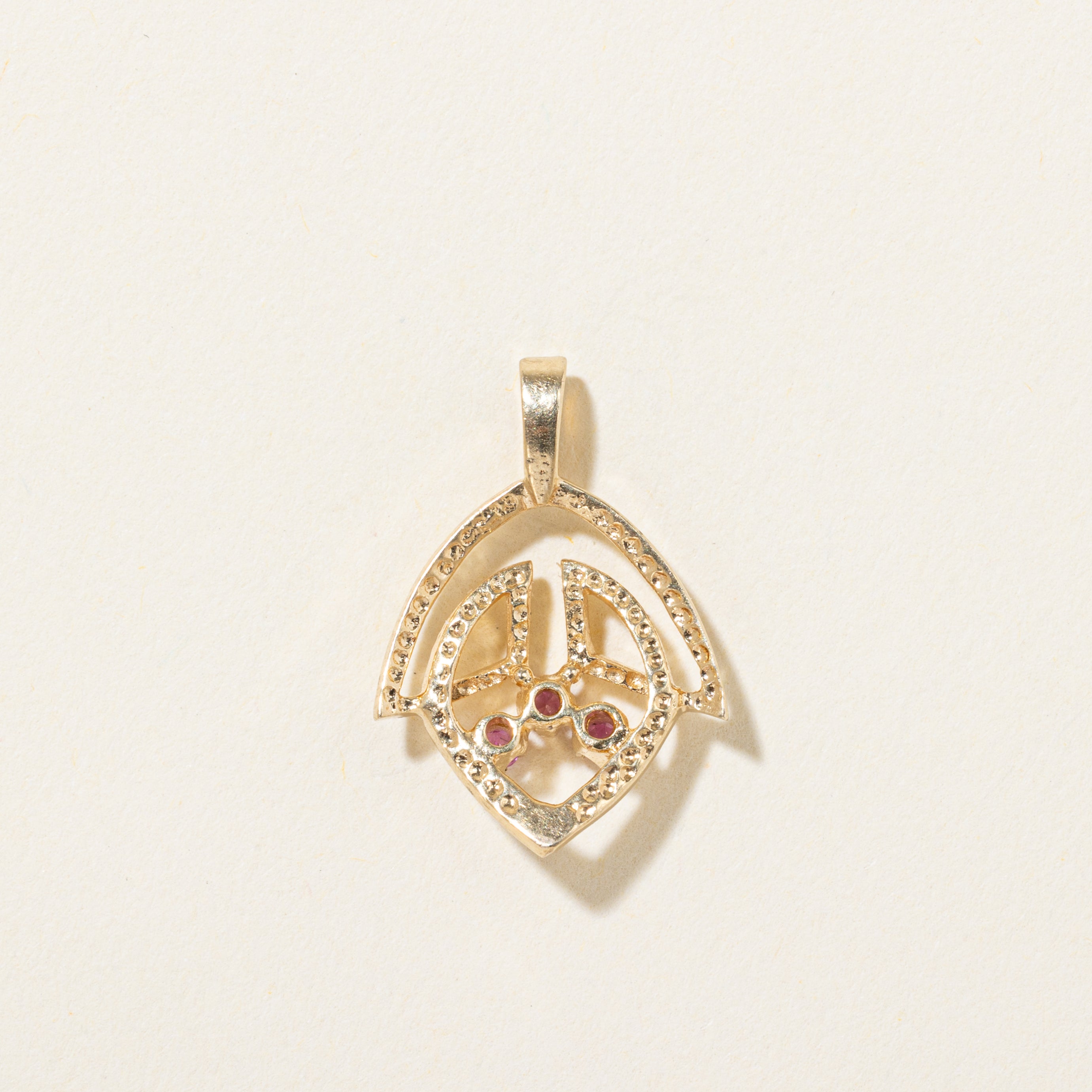 14k Ruby Geometric Pendant | 0.03ctw