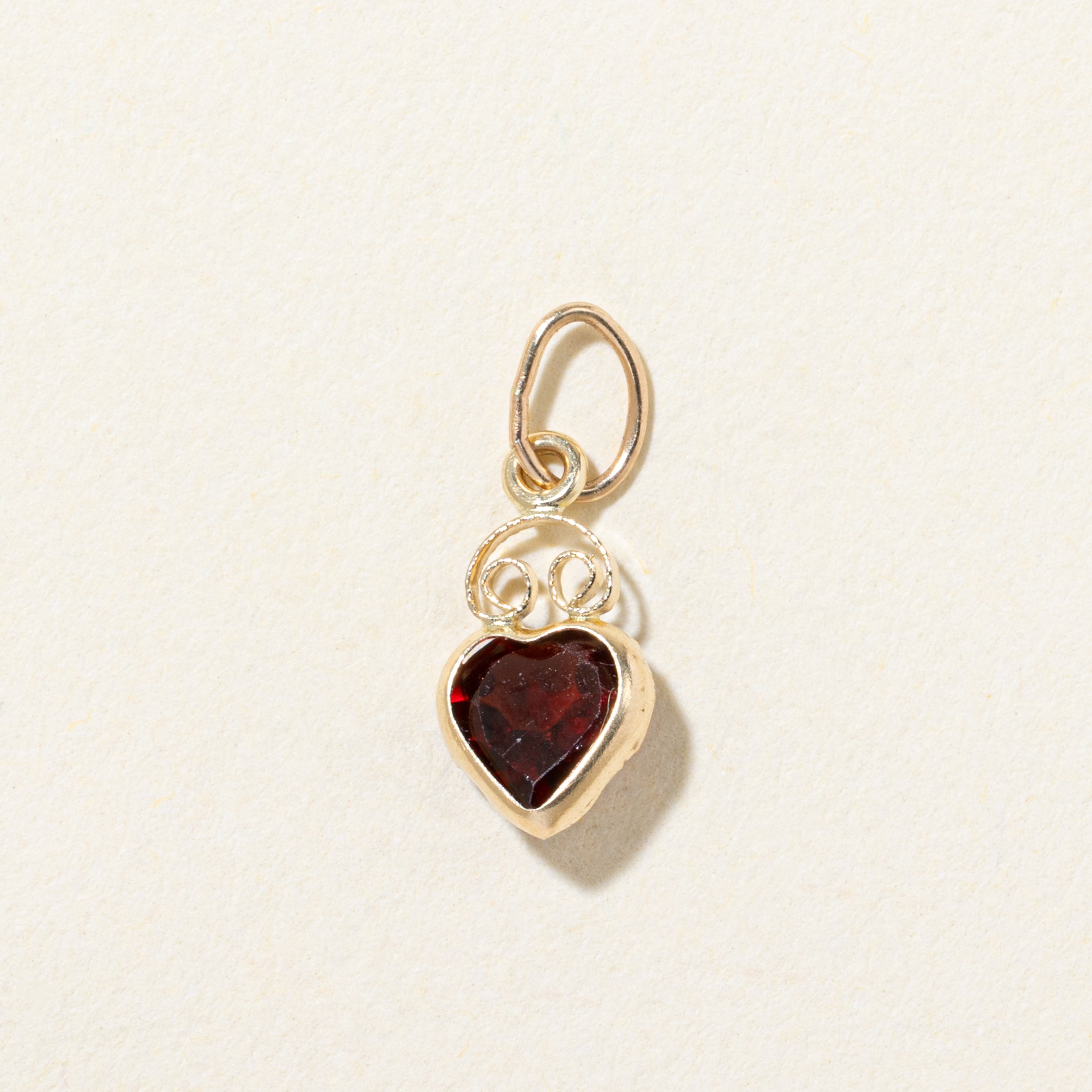 10k Heart Cut Garnet Charm | 0.28ct