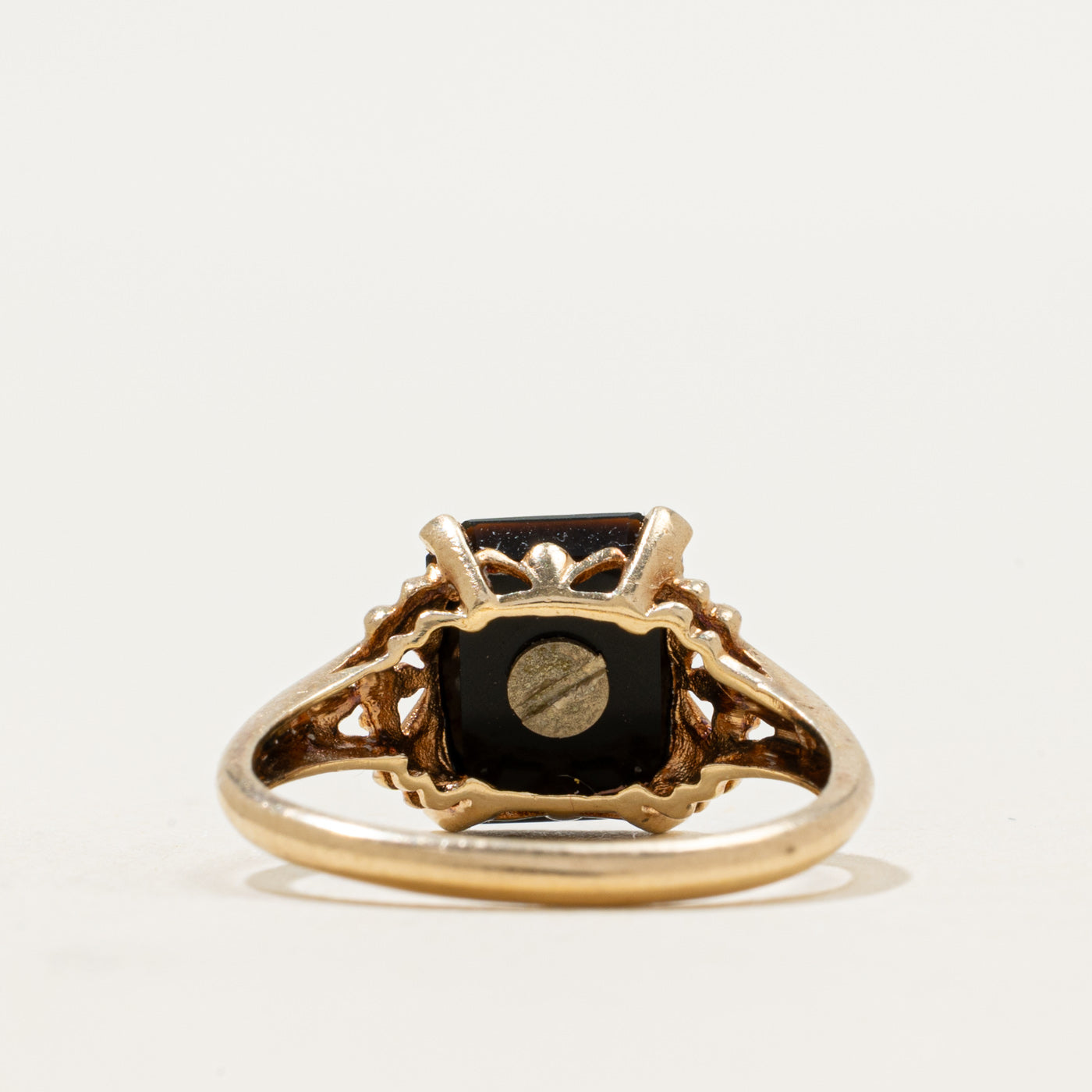 Vintage Canadian 10k Onyx "D" Initial Ring | 1.10ct | SZ 5