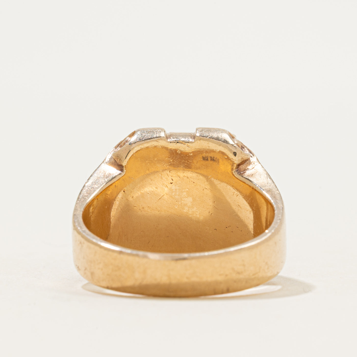 10k Onyx & Diamond Grooved Signet Ring | 1.60ct | SZ 9.5