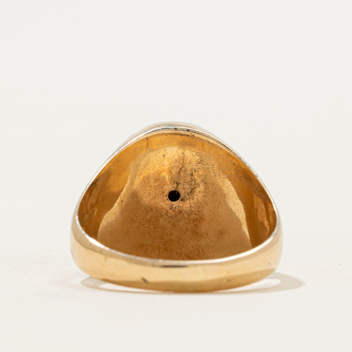 14k Onyx & Diamond Cross-Hatch Signet Ring | 2.30ct | SZ 10.25