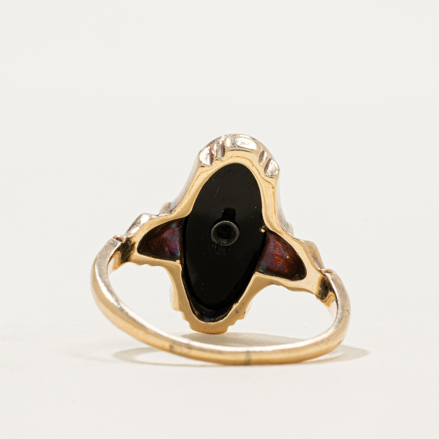 10k Oval Onyx & Diamond Signet Ring | 1.61ct | SZ 8