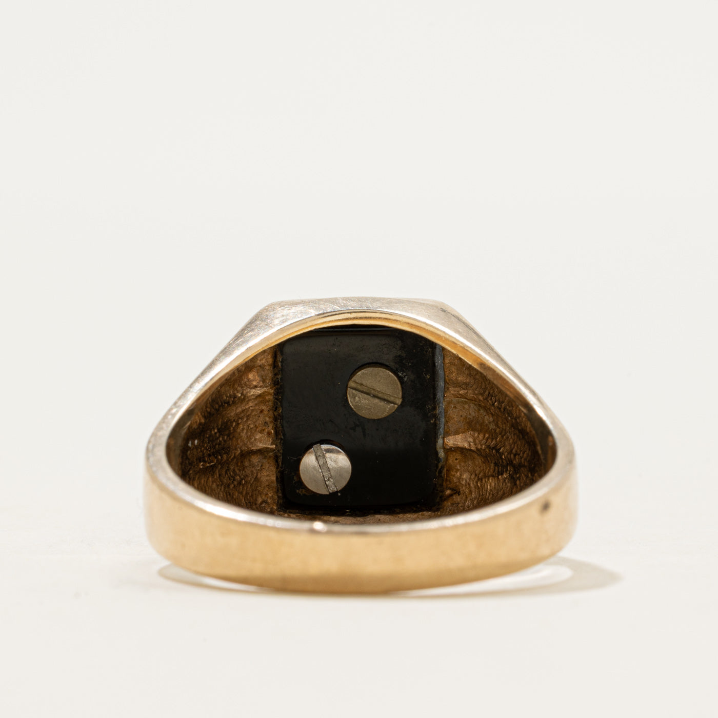 10k Onyx & Diamond "K" Initial Signet Ring | 1.63ct | SZ 11