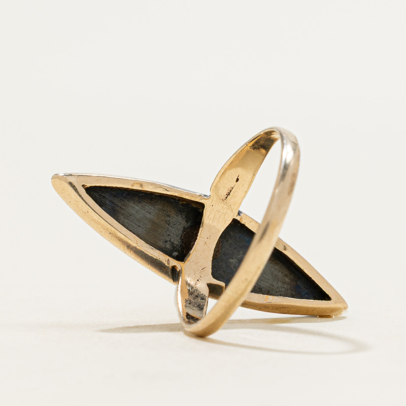 10k Hematite & Diamond Accent Navette Ring | 1.77ct | SZ 6