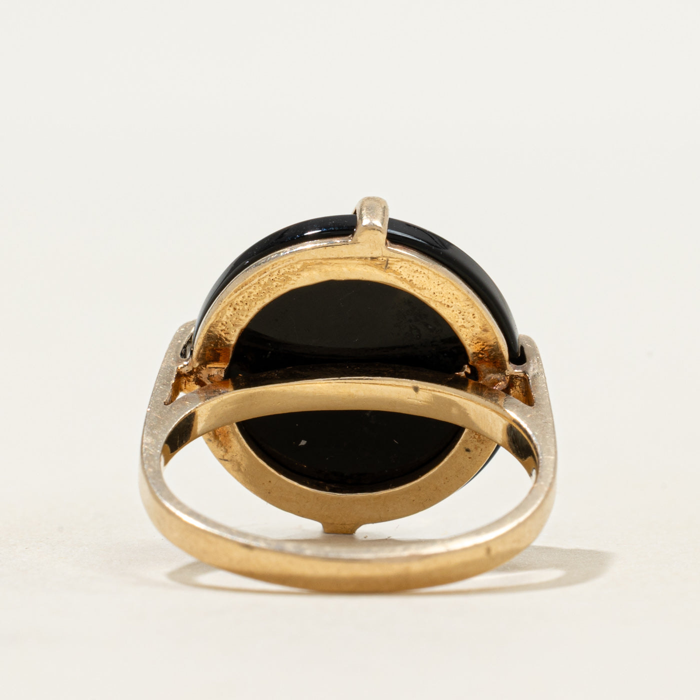 10k Circular Onyx & Diamond Accent Ring | 1.93ct | SZ 5.75
