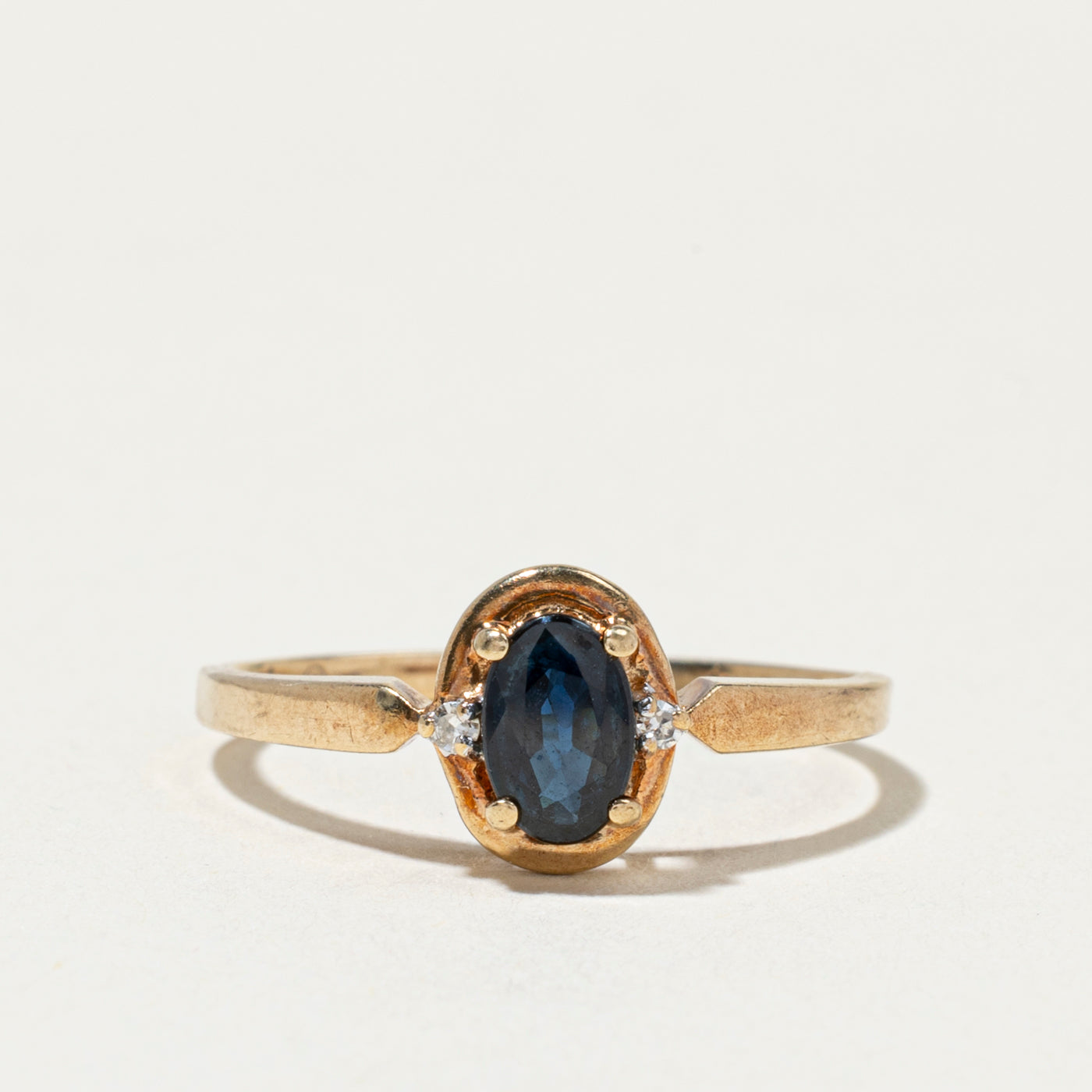 Oval Cut Sapphire & Diamond Accented Ring | SZ 6