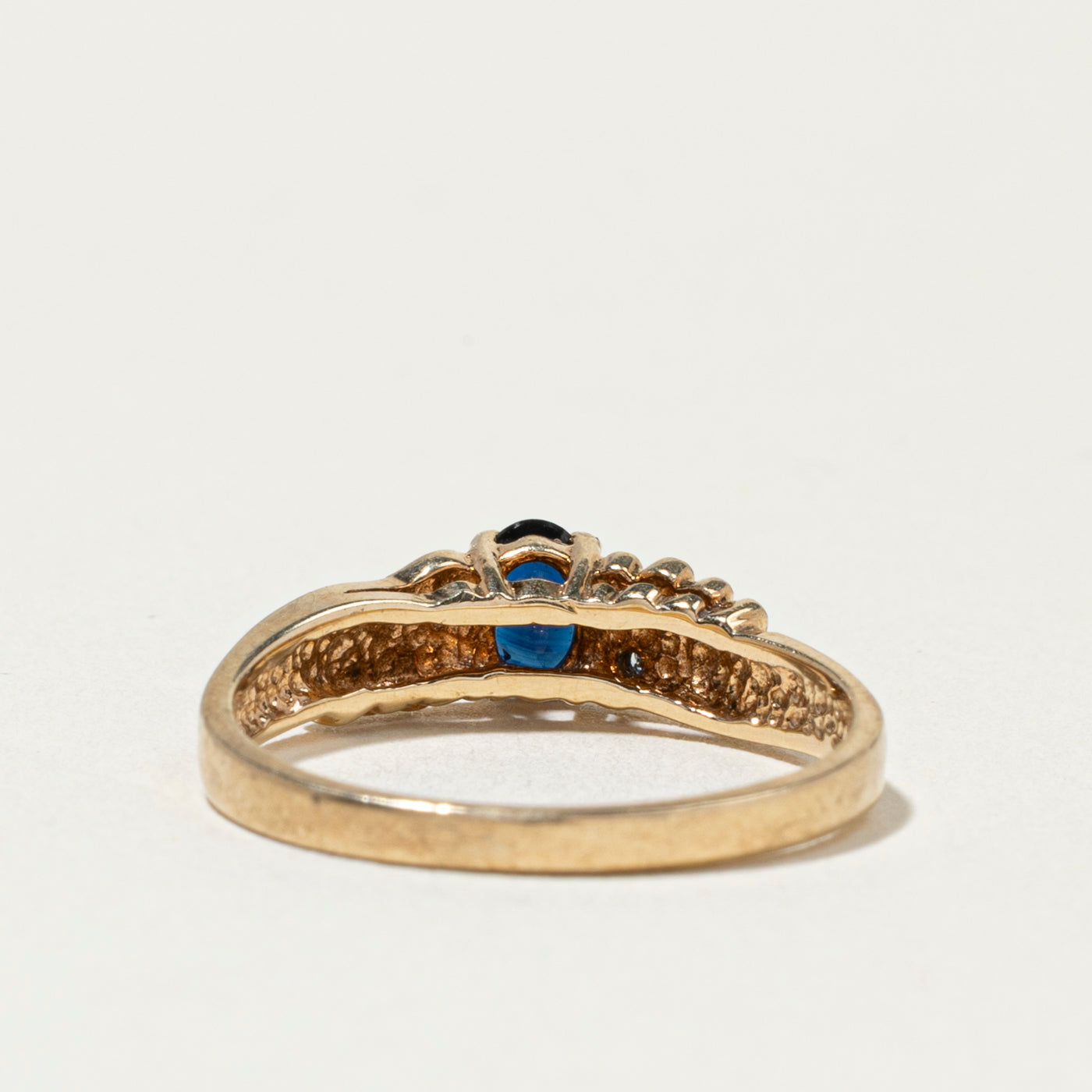 Bague en saphir et diamants avec cœur | Taille 6