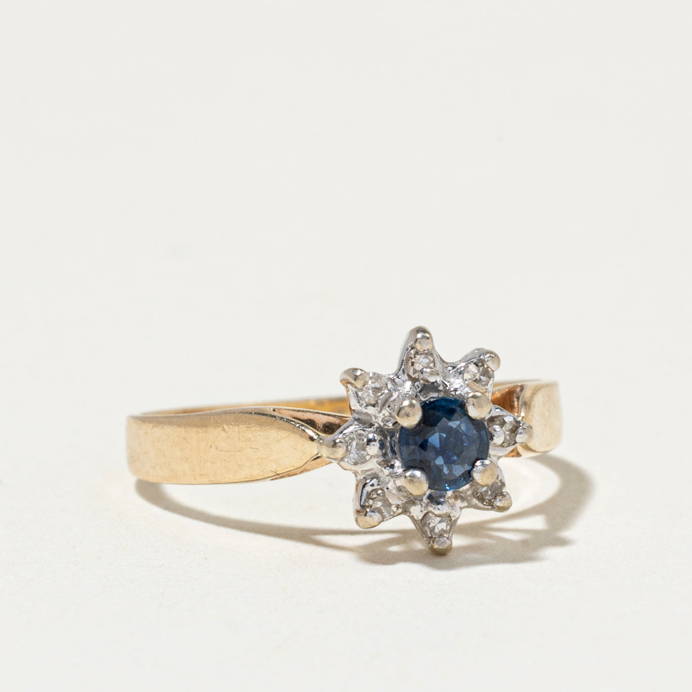 Sapphire & Diamond Petal Halo Ring | SZ 4.25