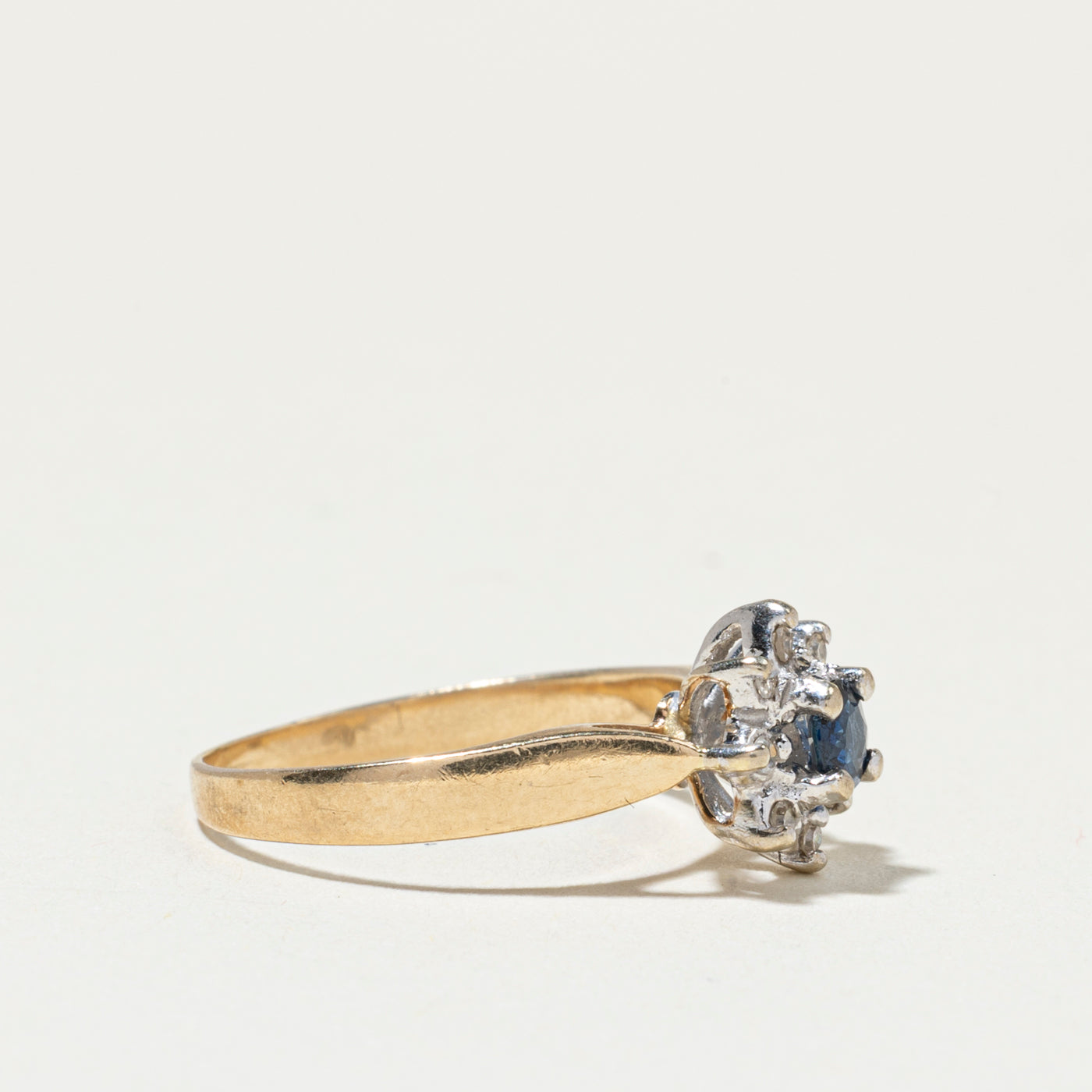 Sapphire & Diamond Petal Halo Ring | SZ 4.25