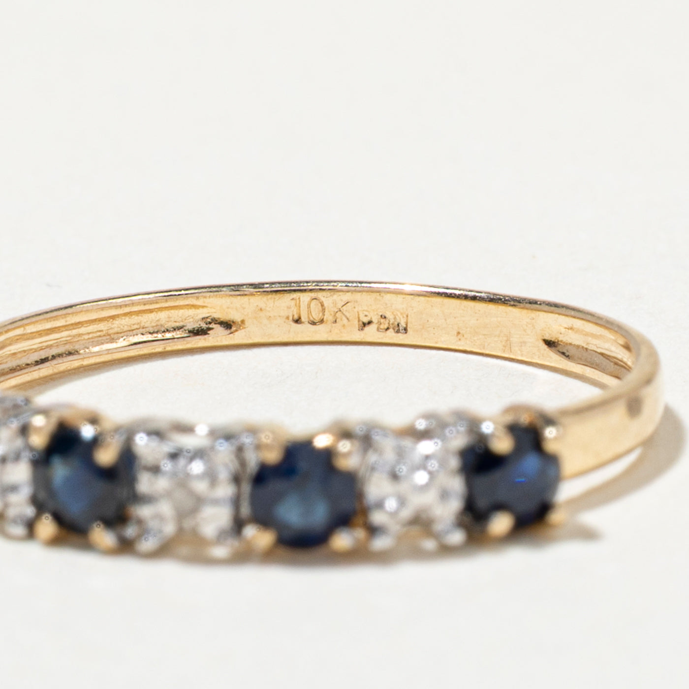 Bague demi-éternité saphir et diamants | Taille 6