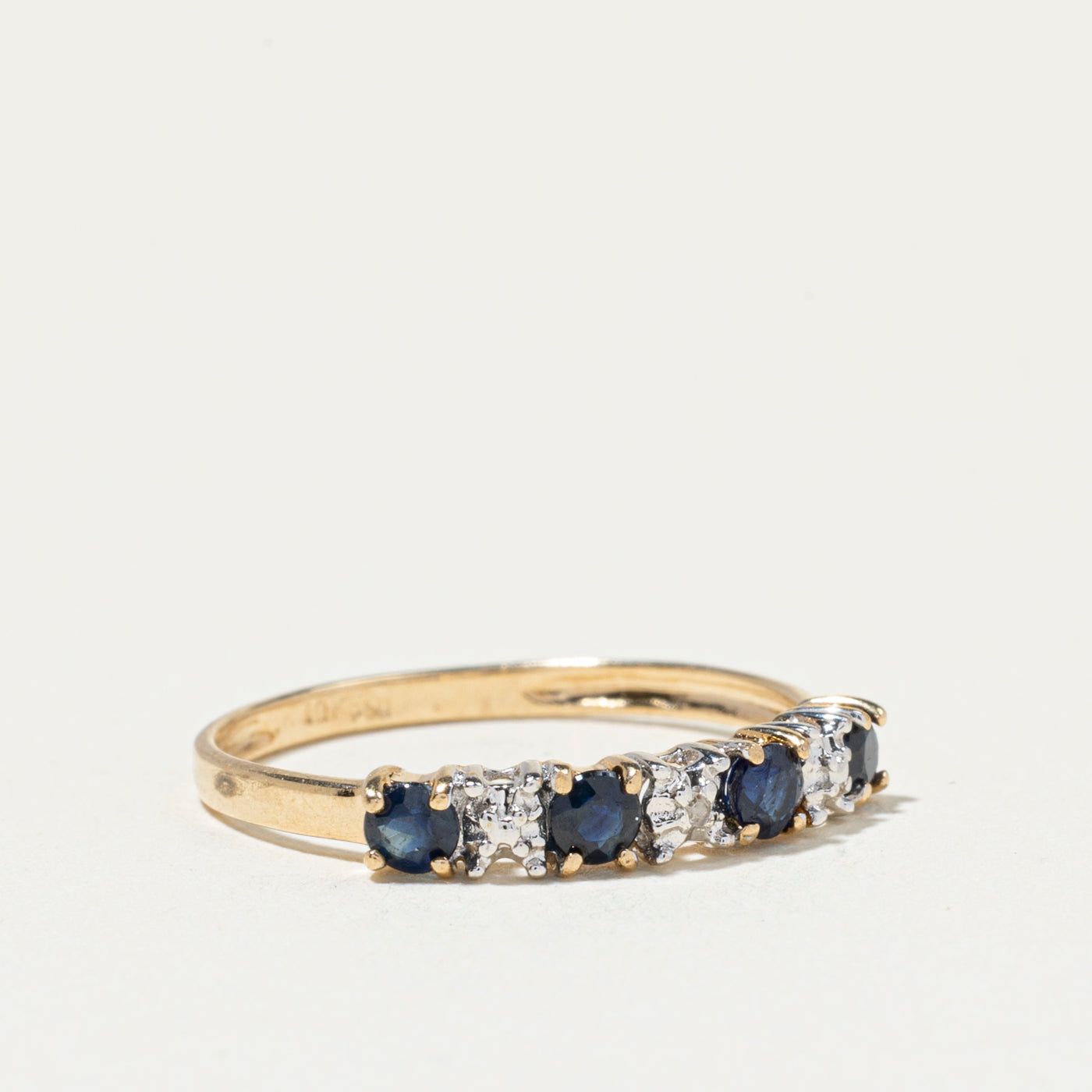 Bague demi-éternité saphir et diamants | Taille 6