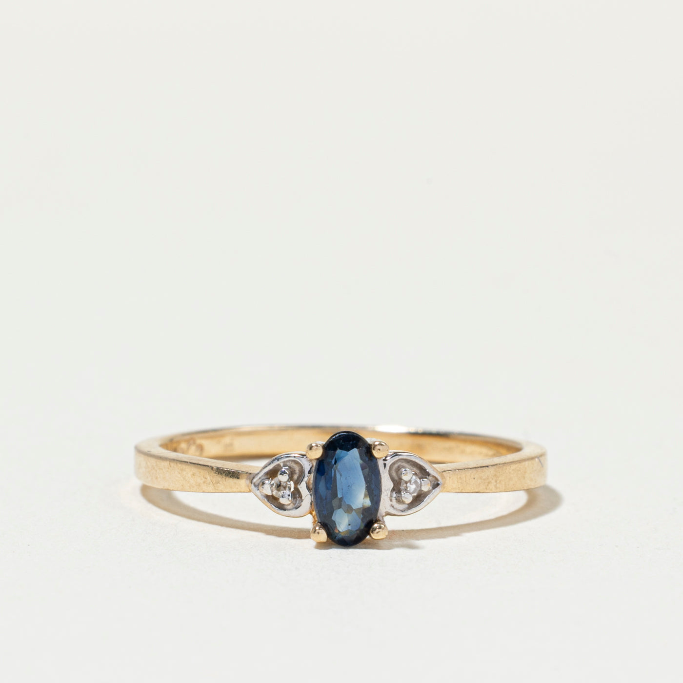 Oval Cut Sapphire & Diamond Accented Ring | SZ 6