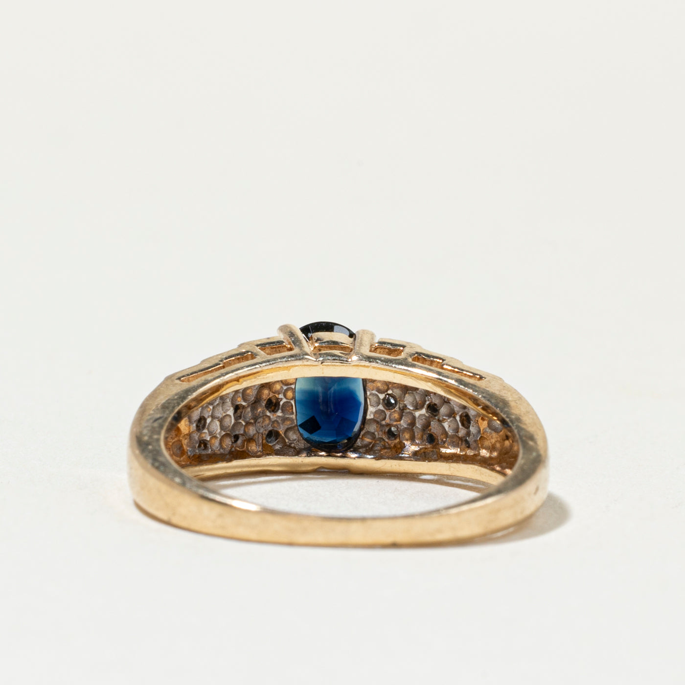 Oval Cut Sapphire & Diamond Accented Ring | SZ 4.75