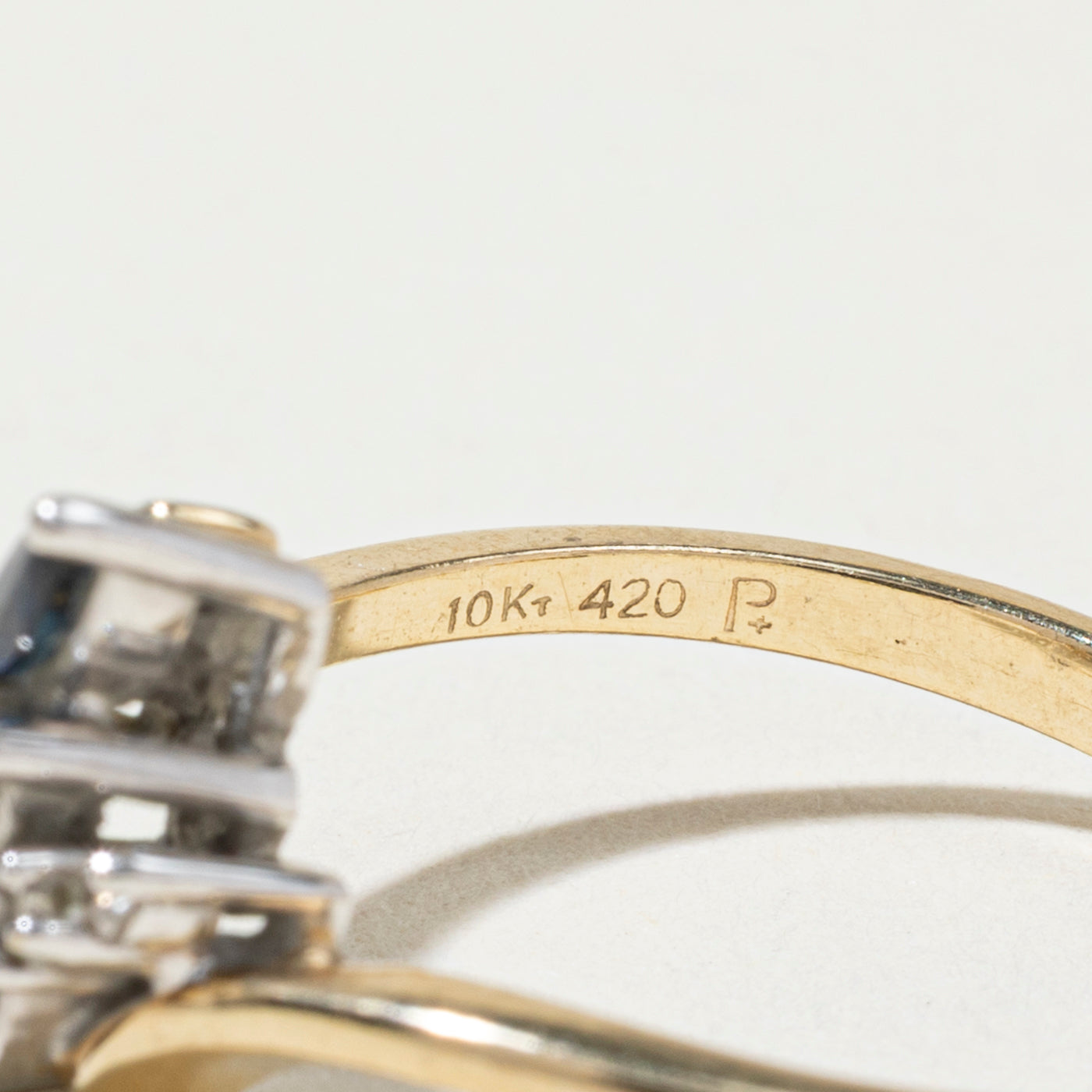 Bague trois pierres saphir et diamants | Taille 6,5