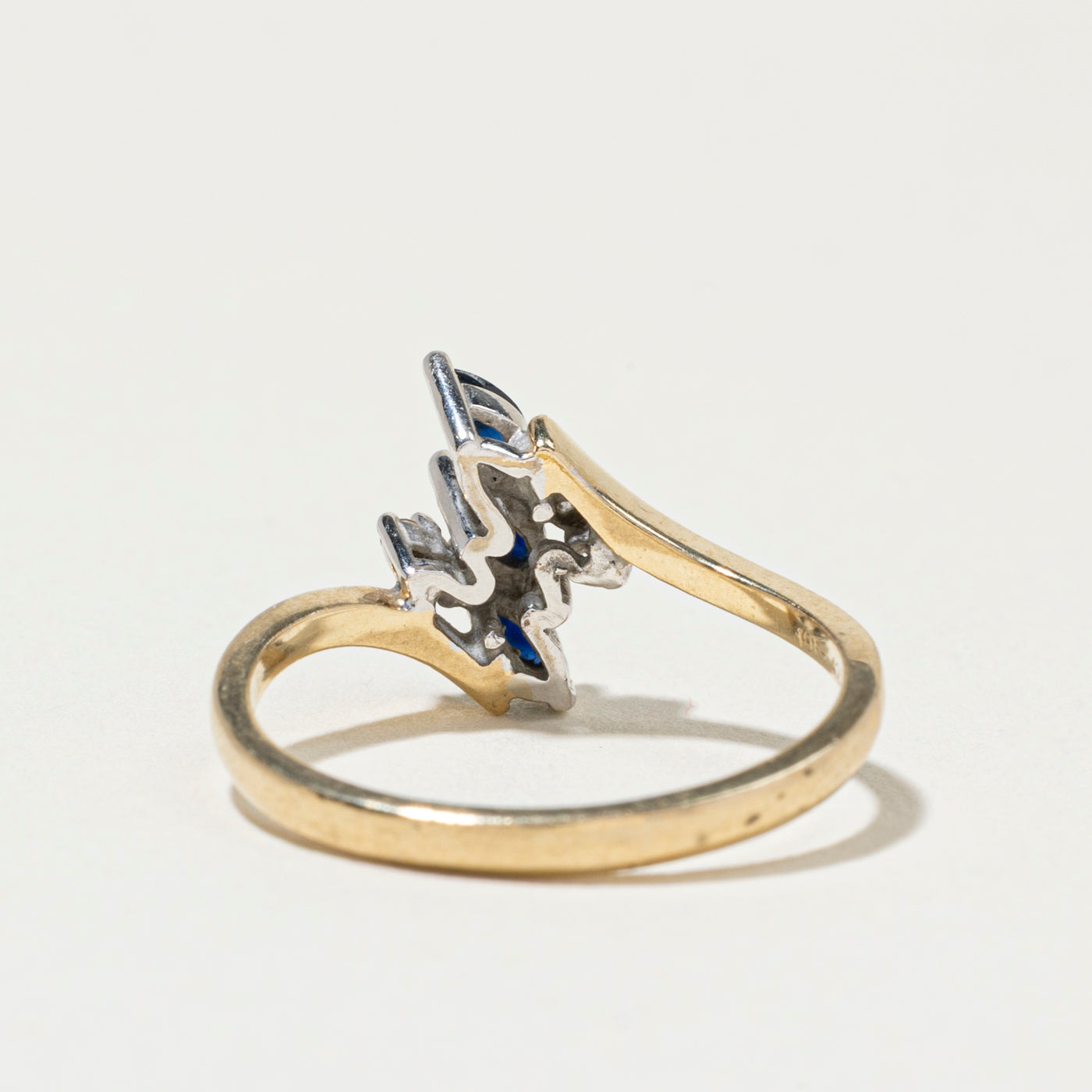 Bague trois pierres saphir et diamants | Taille 6,5