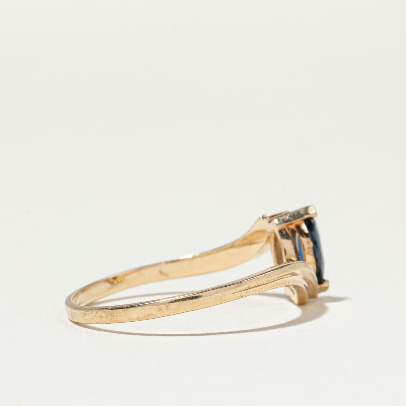 Marquise Cut Sapphire Bypass Ring | SZ 6.5