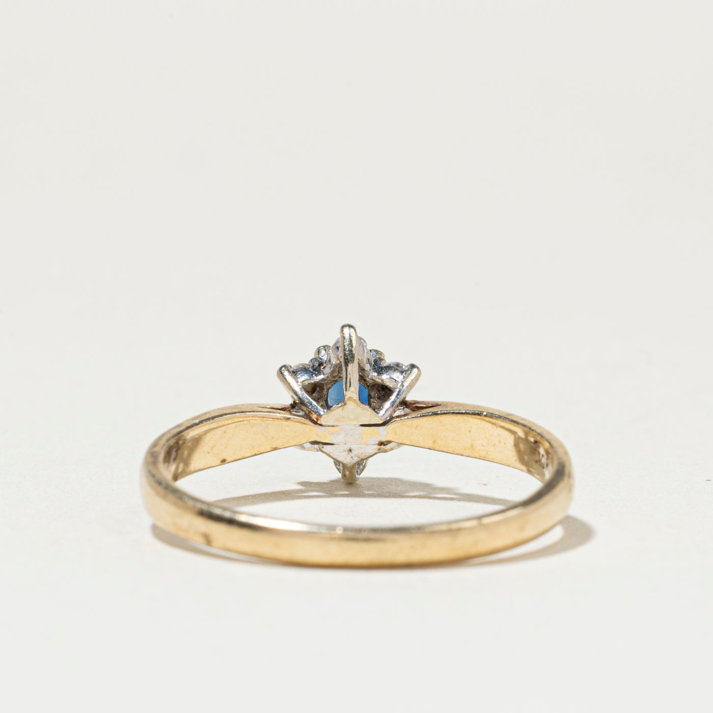 Sapphire & Diamond Petal Halo Ring | SZ 6.5