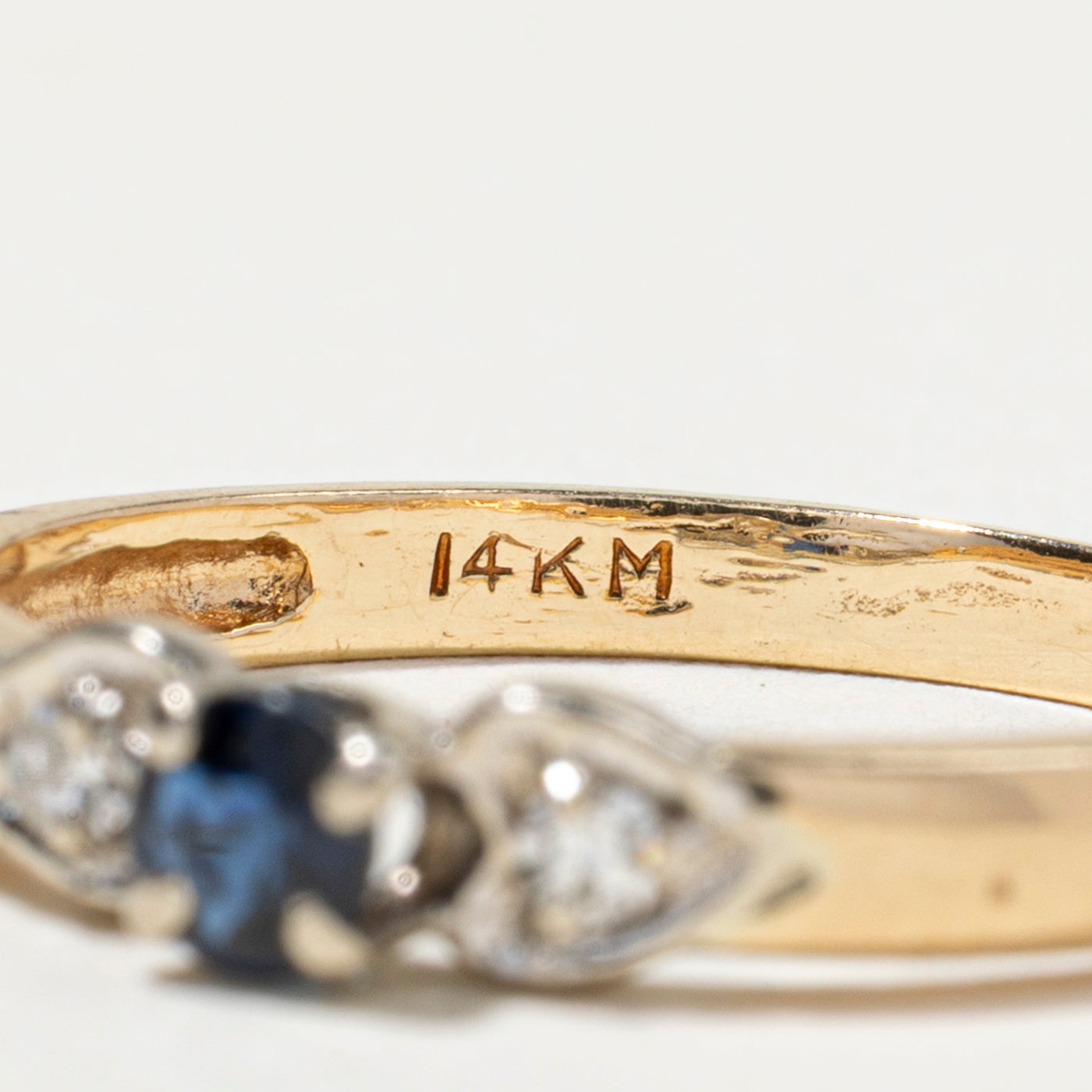 Bague en saphir et diamants avec cœur | Taille 6