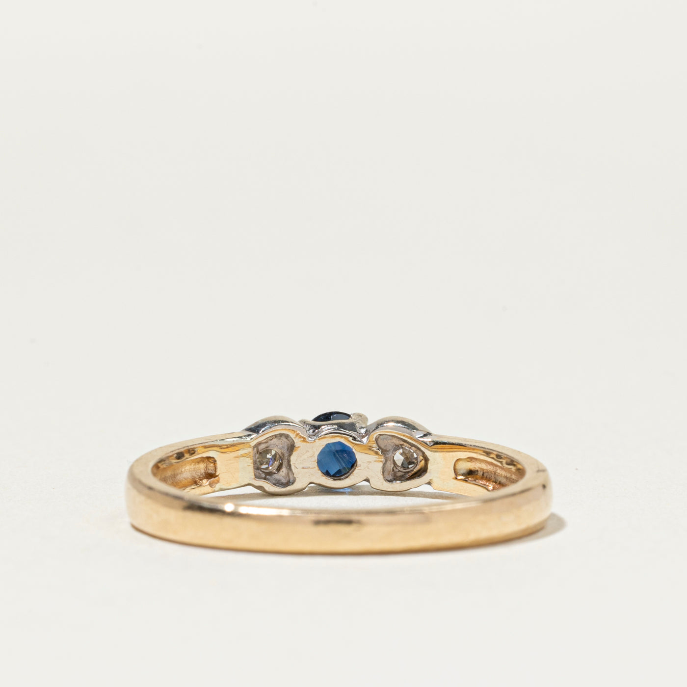 Bague en saphir et diamants avec cœur | Taille 6