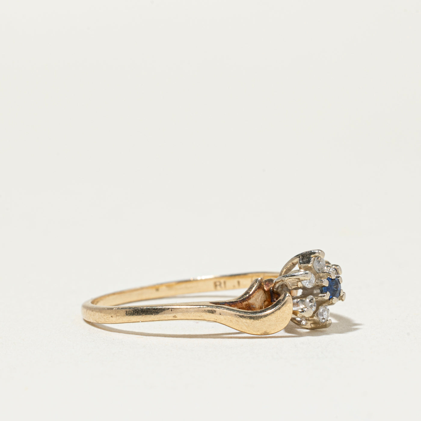 Sapphire & Diamond Petal Bypass Ring | SZ 5.5