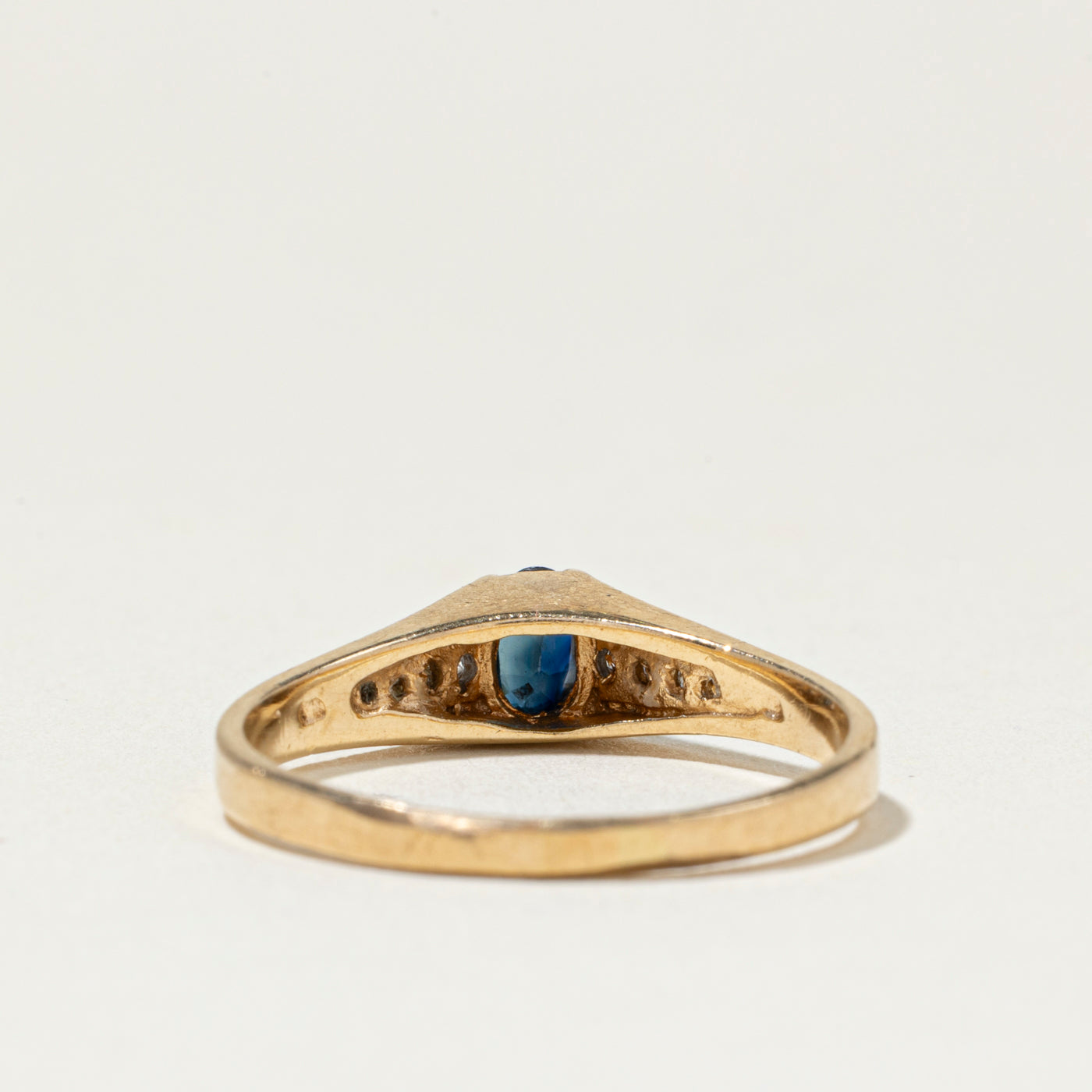 Oval Cut Sapphire & Diamond Accented Ring | SZ 7.5