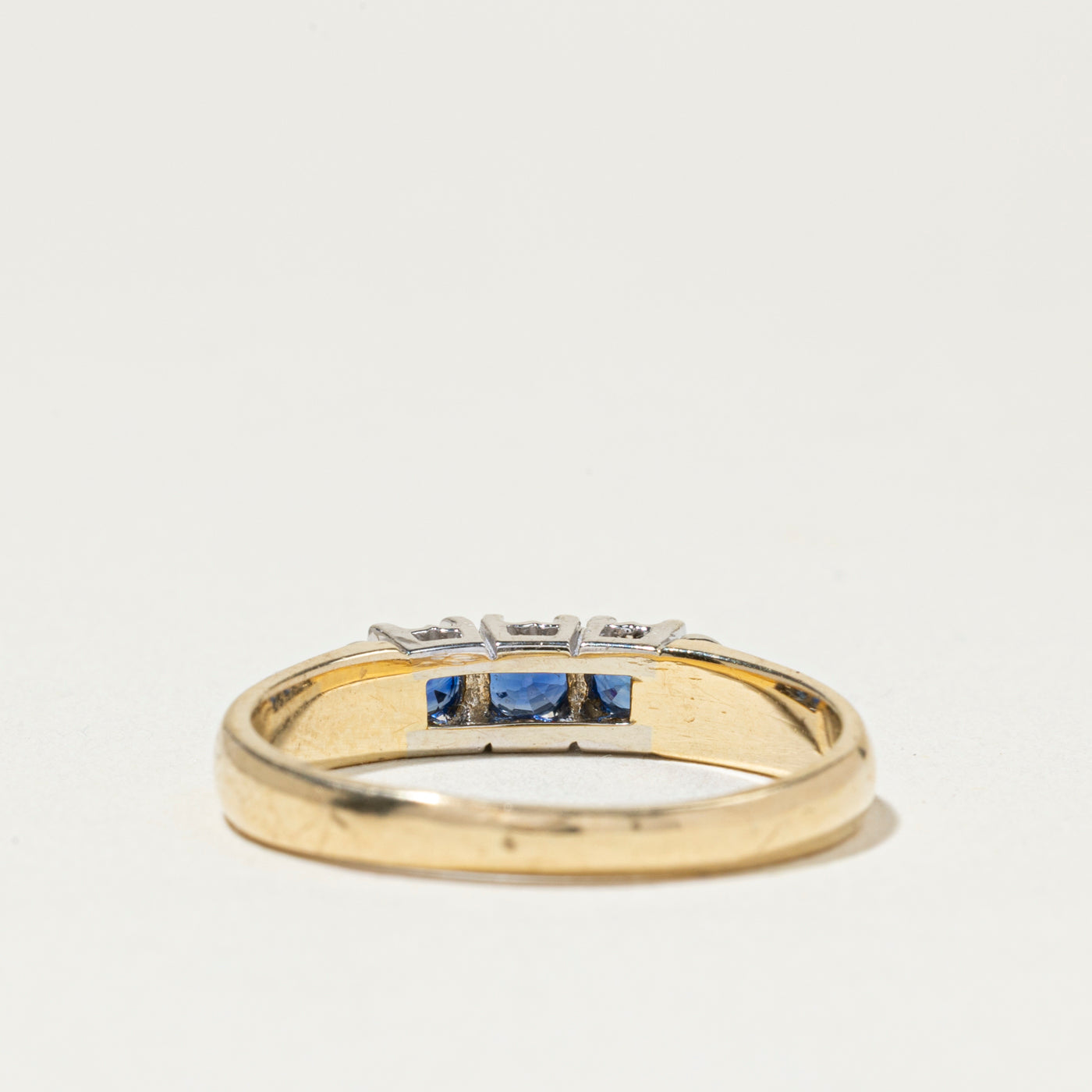 Bague trois pierres saphir en or bicolore | Taille 7