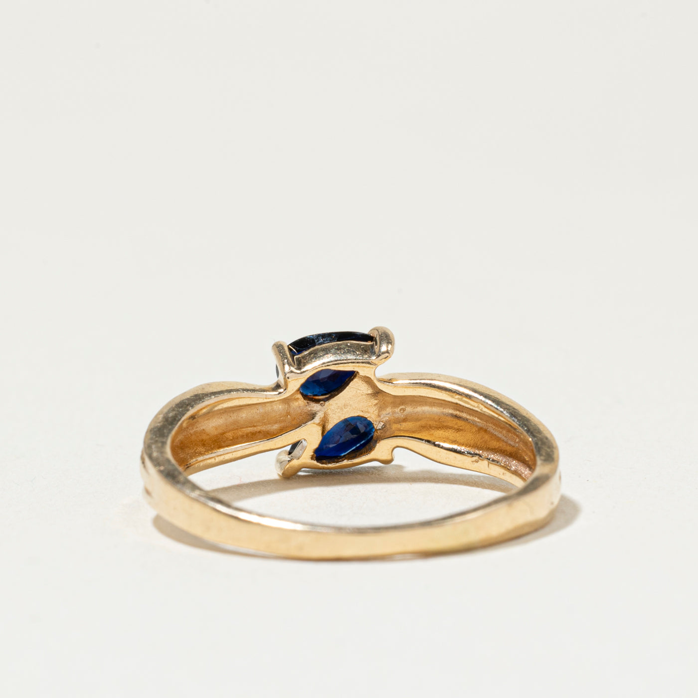 Two Stone Sapphire Bypass Ring | SZ 5.75