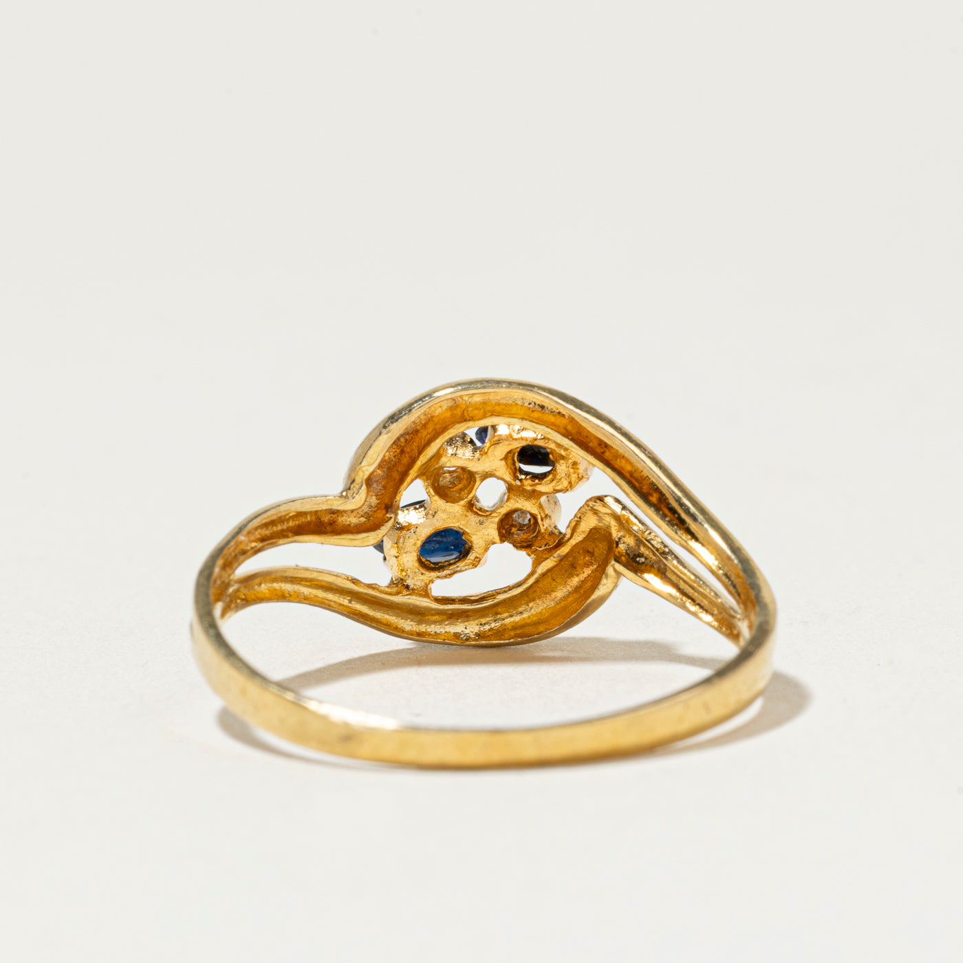 18k Sapphire & Diamond Cluster Openwork Ring | SZ 8