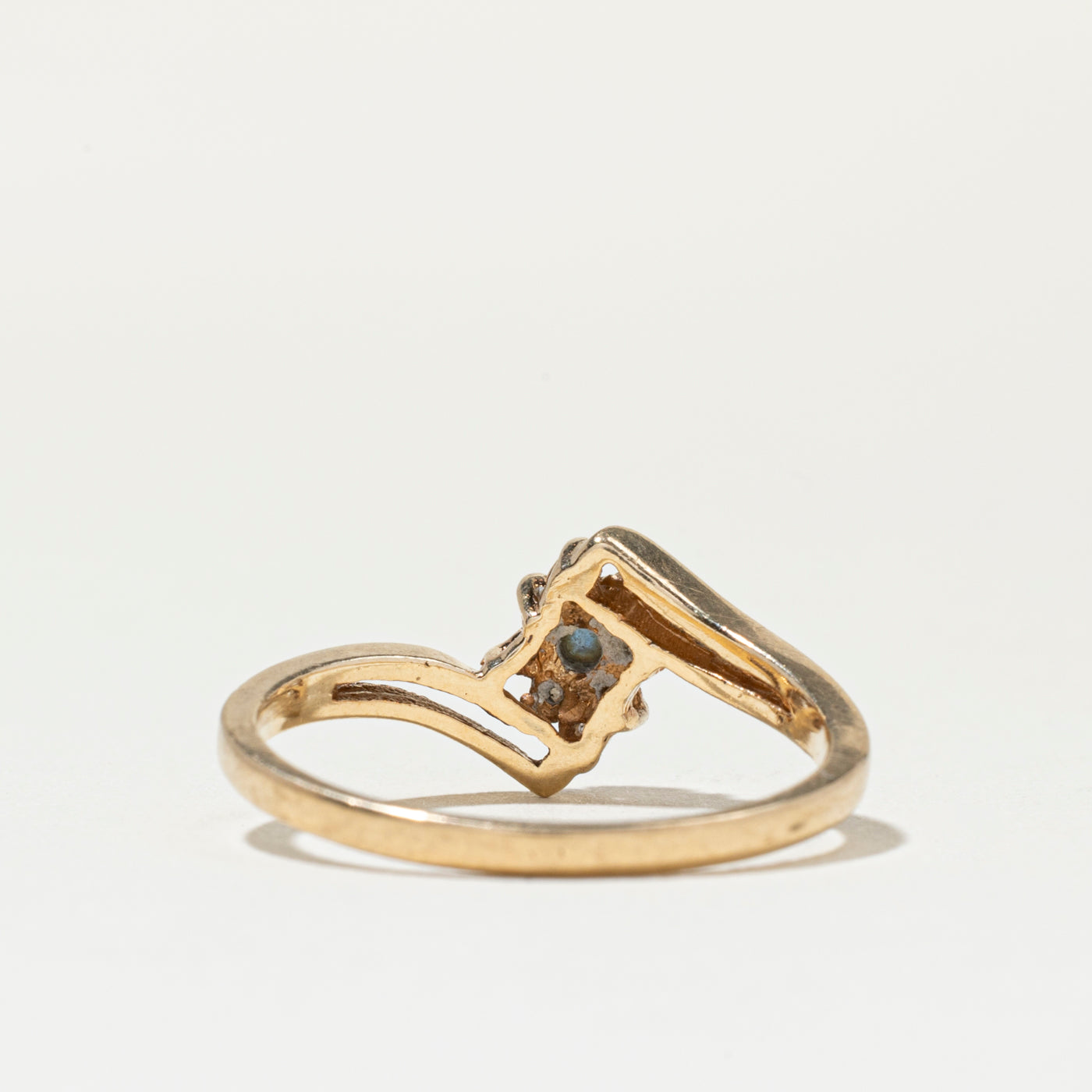 Diamond & Sapphire Petal Bypass Ring | SZ 6.75