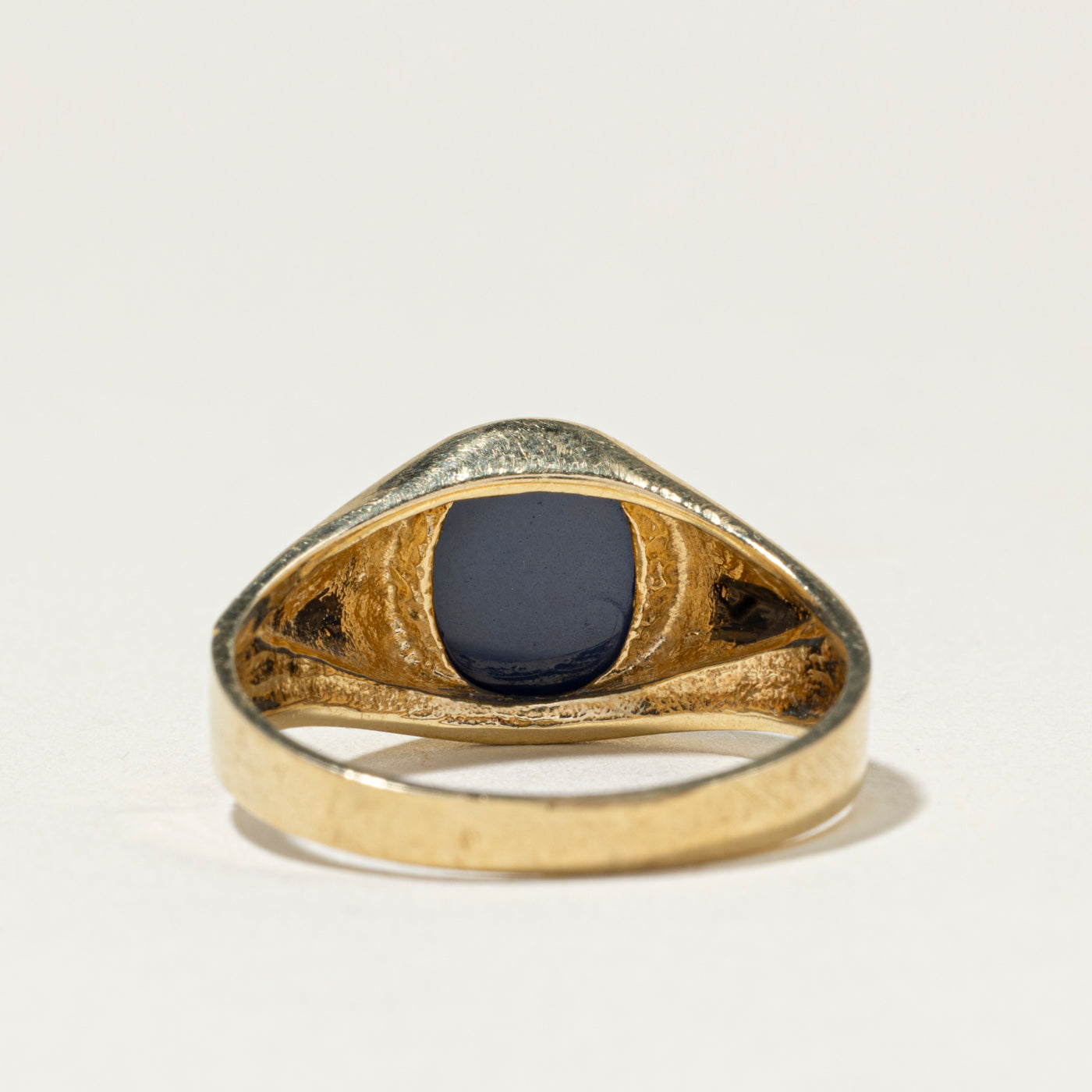 18k Bezel Set Synthetic Star Sapphire Ring | SZ 8.75