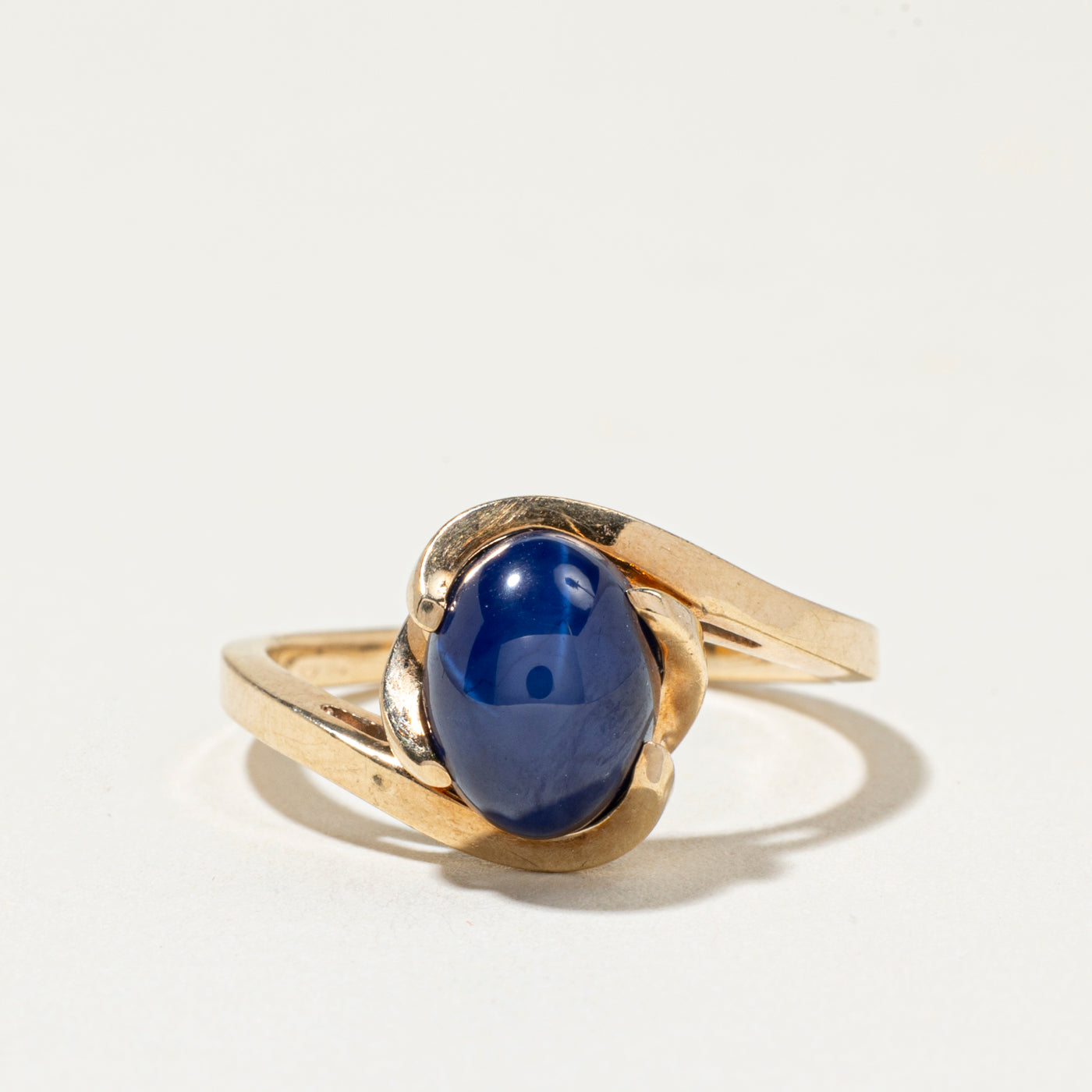 Synthetic Star Sapphire Bypass Ring | SZ 7