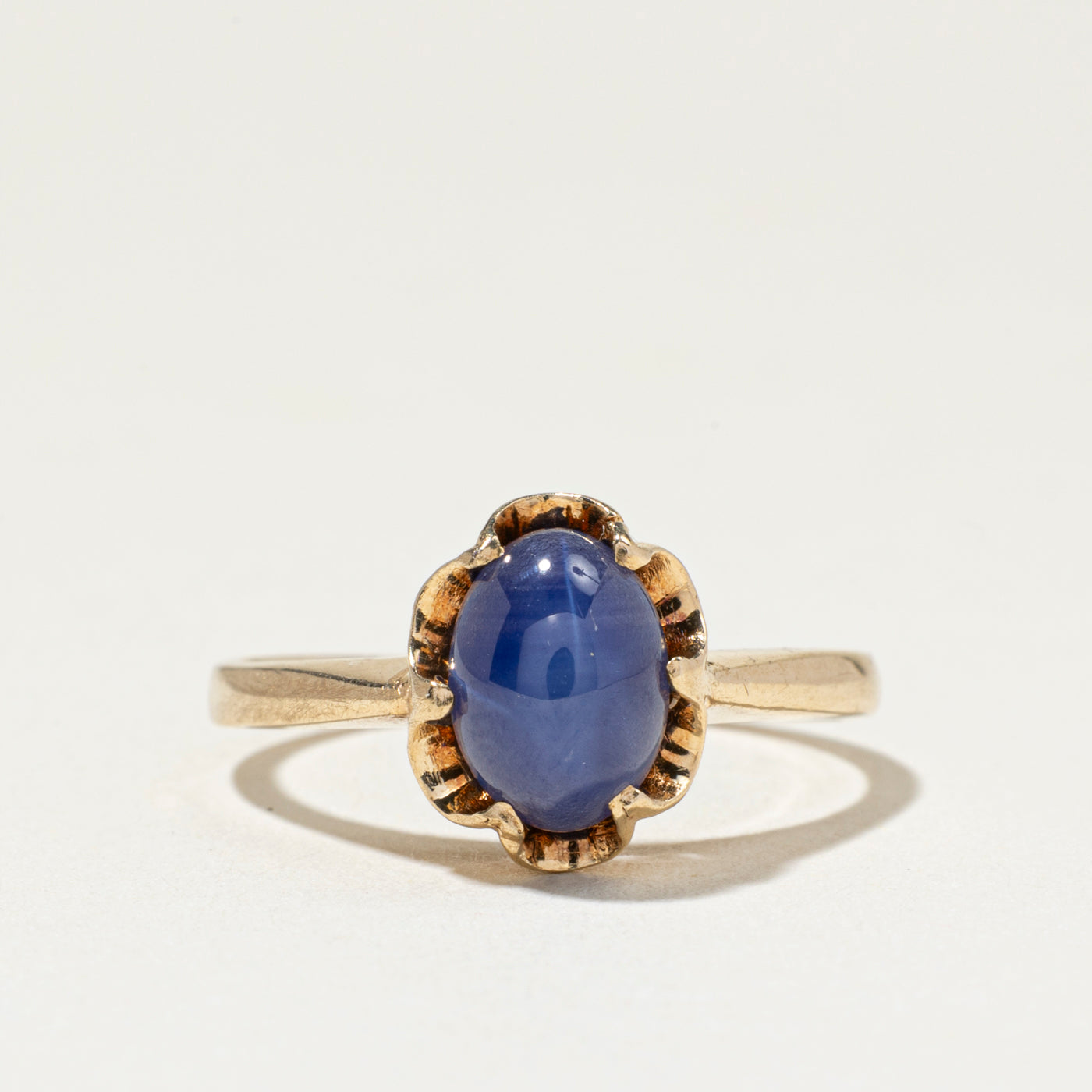 Synthetic Star Sapphire Textured Ring | SZ 5.25