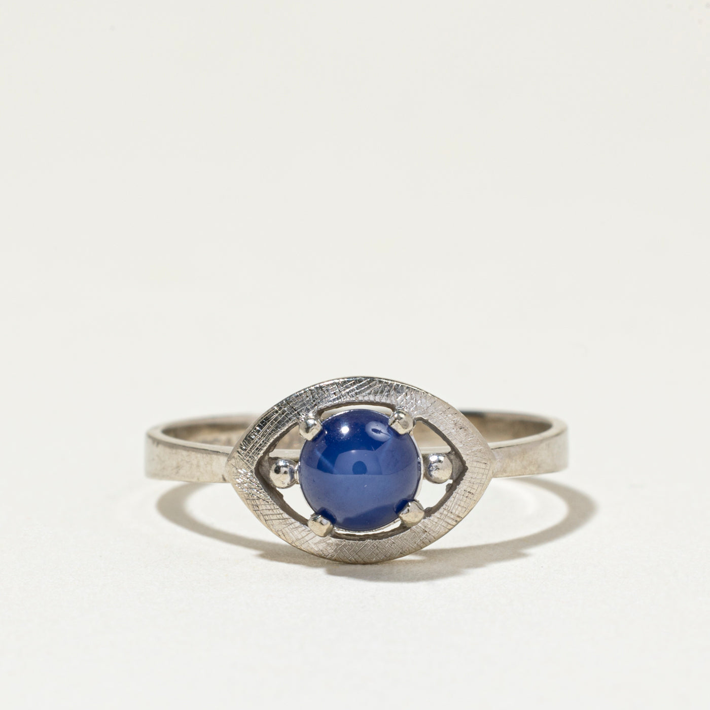 Synthetic Star Sapphire Evil Eye Ring | SZ 6
