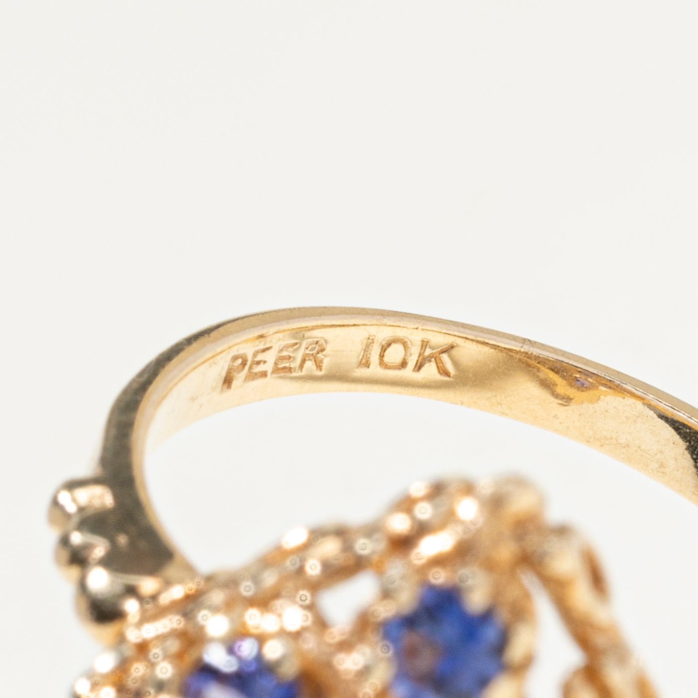 Synthetic Sapphire Cluster Ornate Cocktail Ring | SZ 6.25