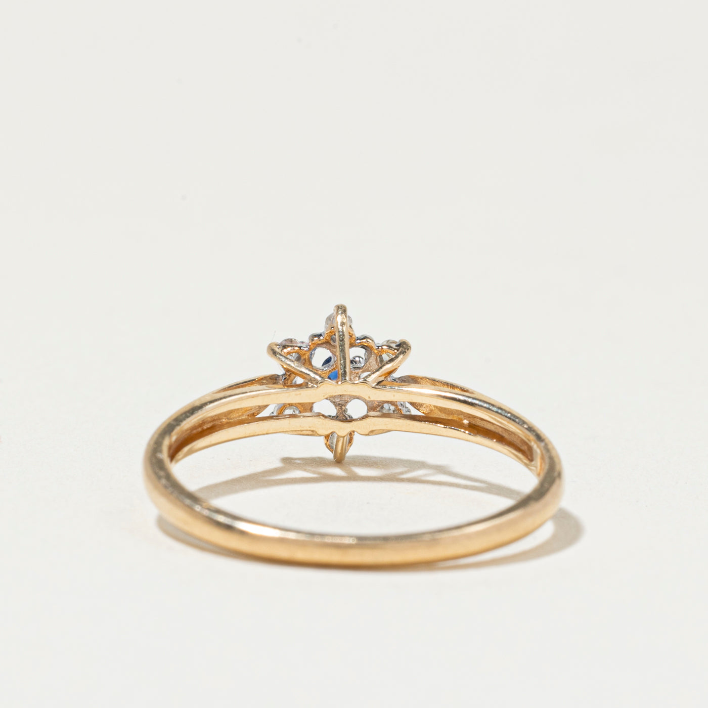 Canadian Sapphire & Diamond Petal Ring | SZ 4.25