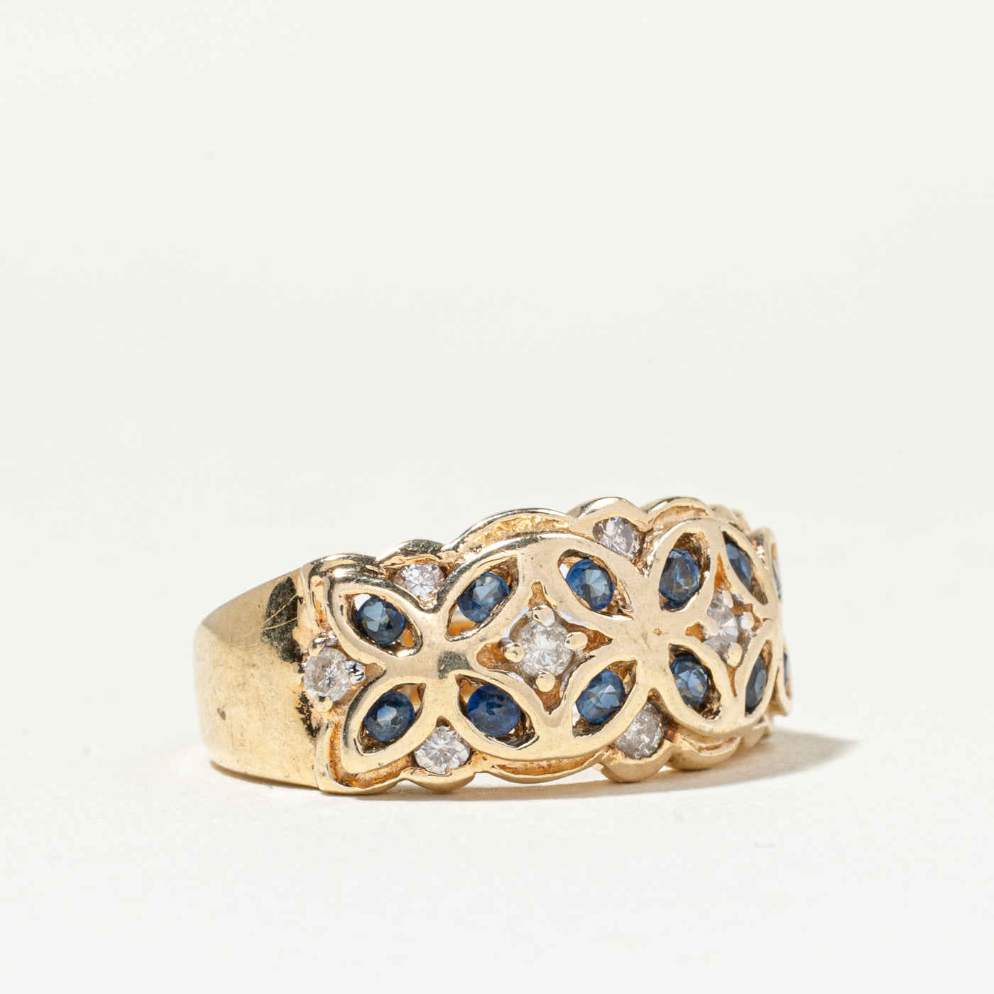 Bague florale en saphir et diamants | Taille 5,75