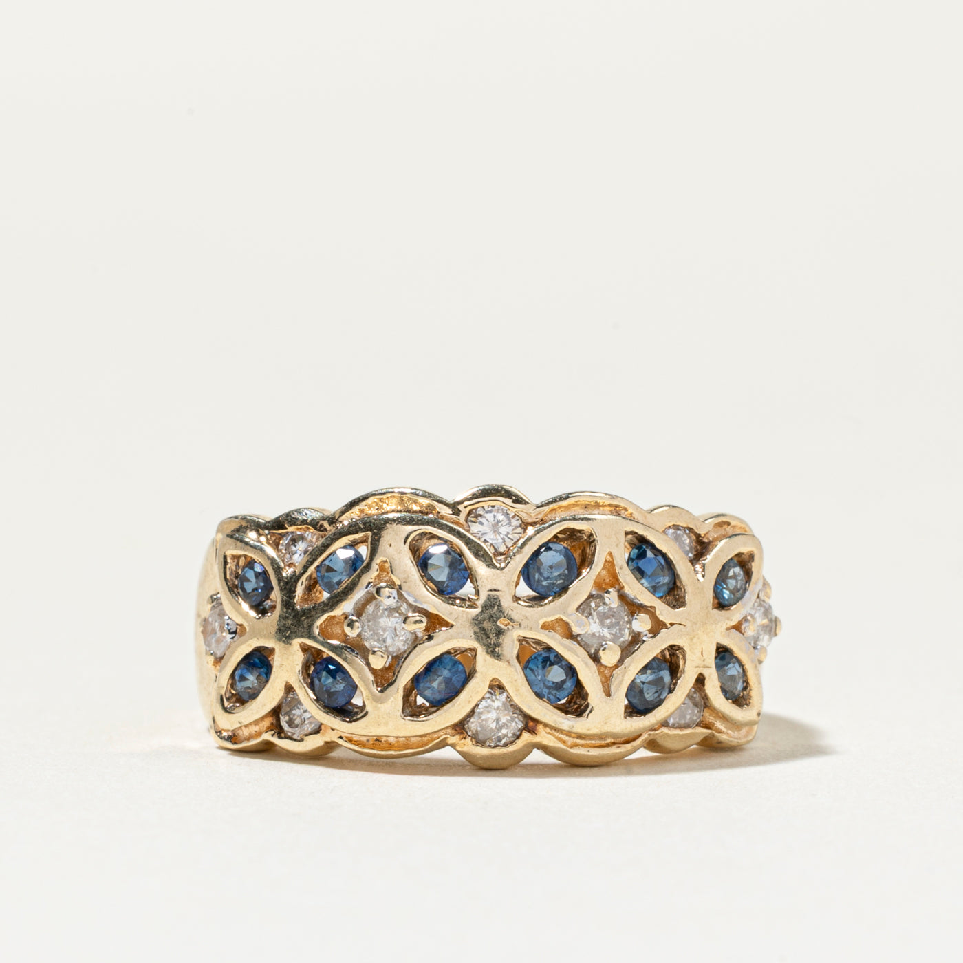 Bague florale en saphir et diamants | Taille 5,75