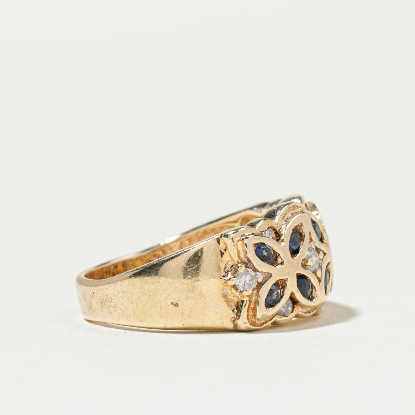 Bague florale en saphir et diamants | Taille 5,75