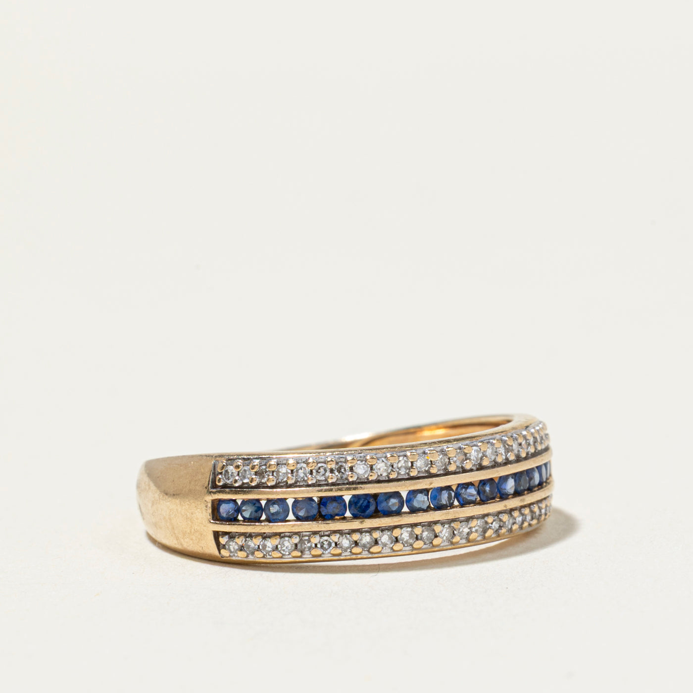 Bague multi-rangs saphirs et diamants | Taille 8