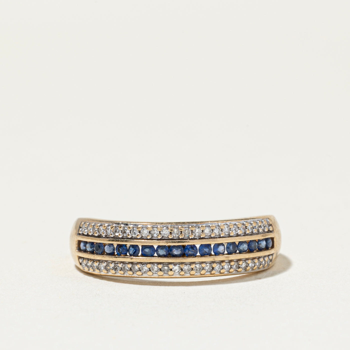 Bague multi-rangs saphirs et diamants | Taille 8
