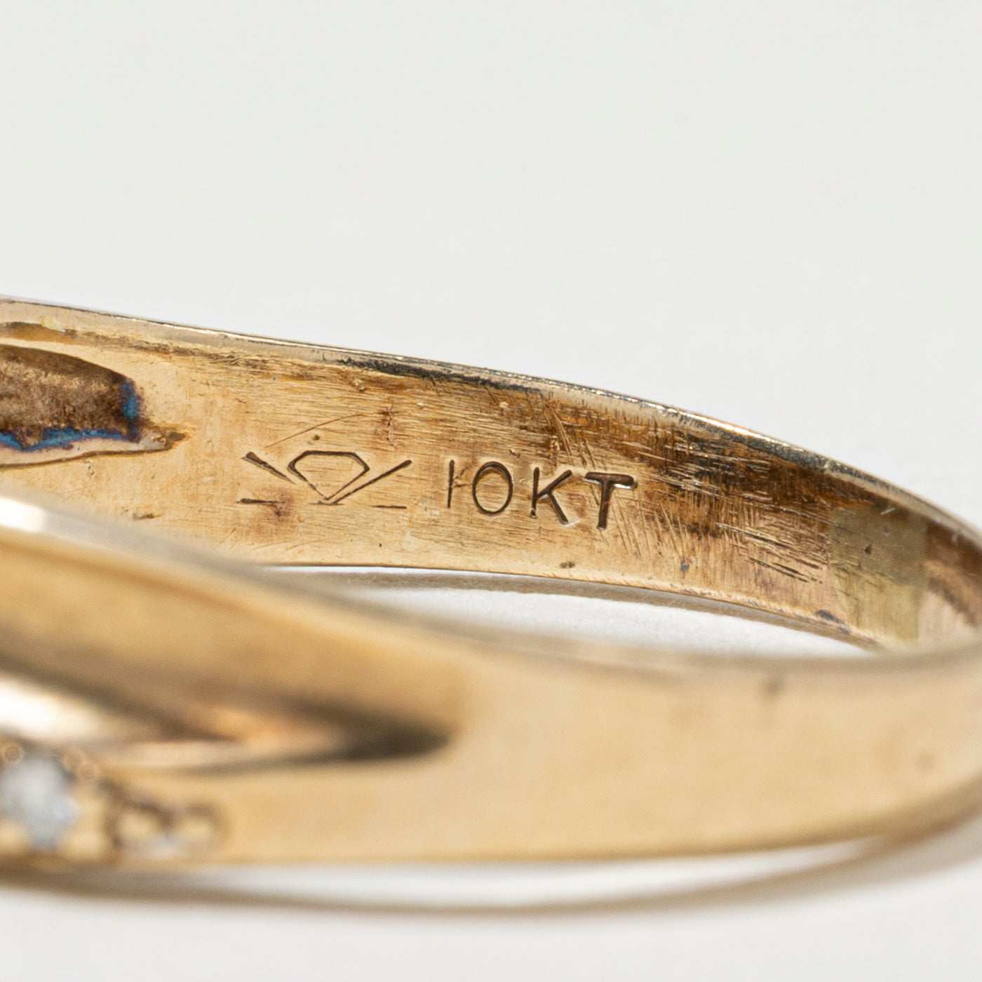 Emerald Cut Sapphire & Diamond Accented Ring | SZ 7.75