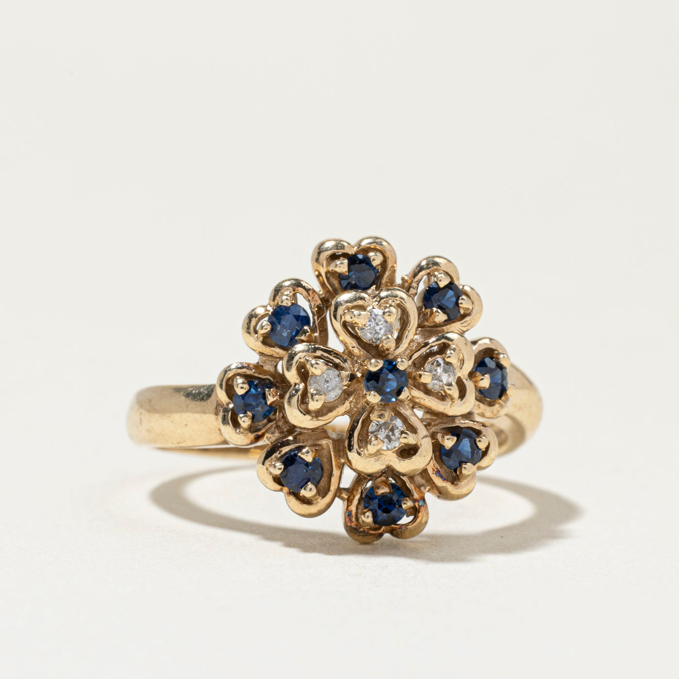 Bague cœur en saphir et diamants | Taille 6
