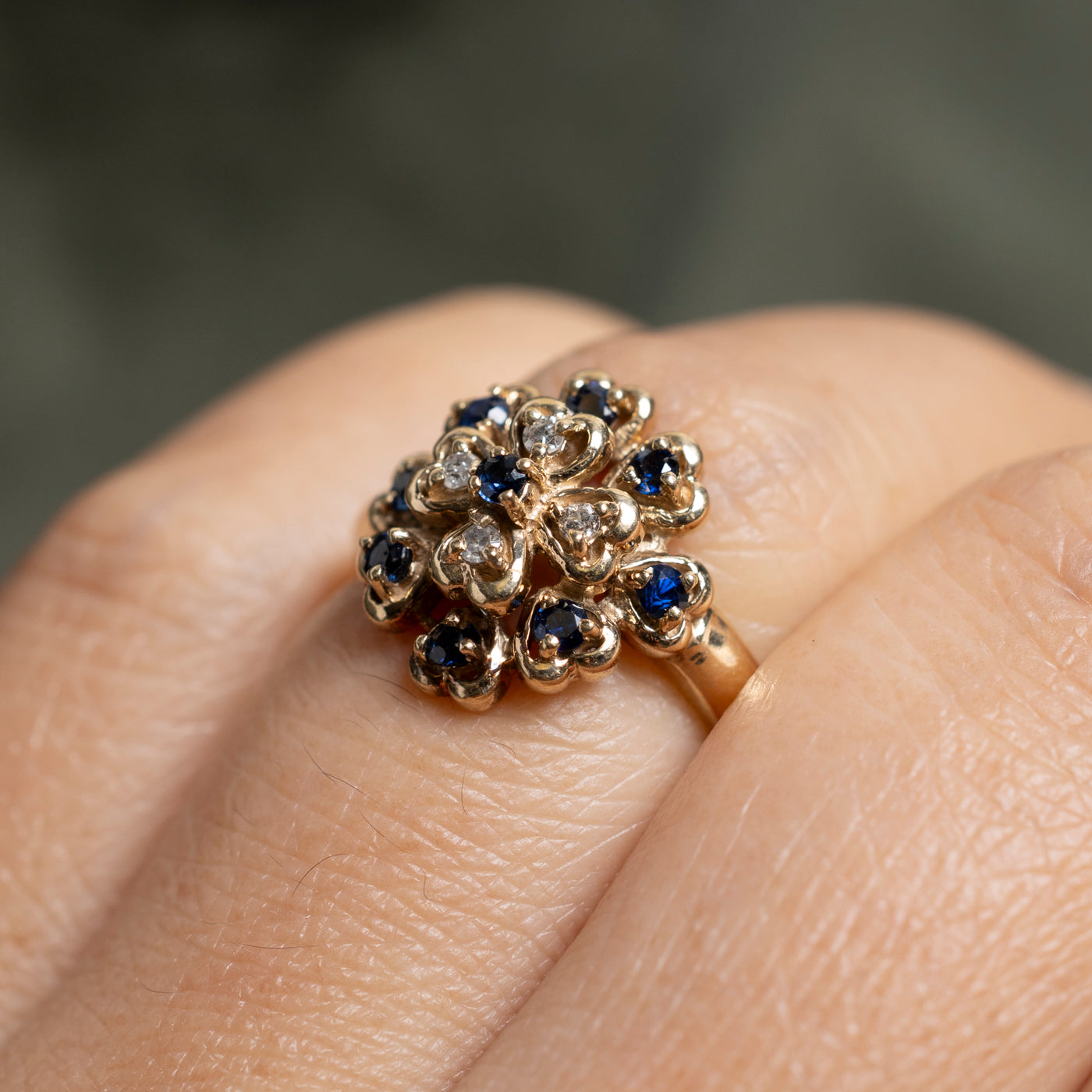 Bague cœur en saphir et diamants | Taille 6