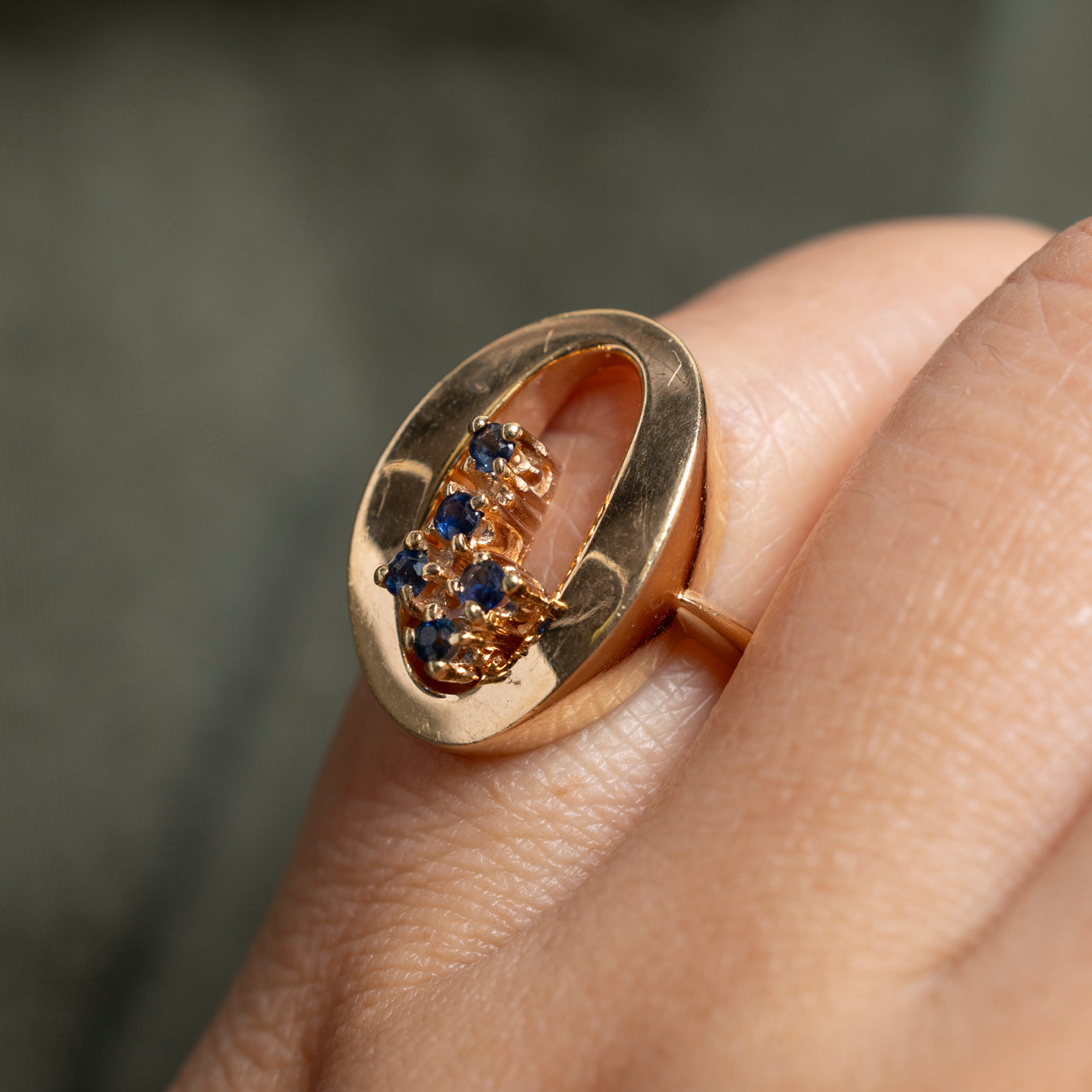 Sapphire Cluster Oval Cocktail Ring | SZ 4.5