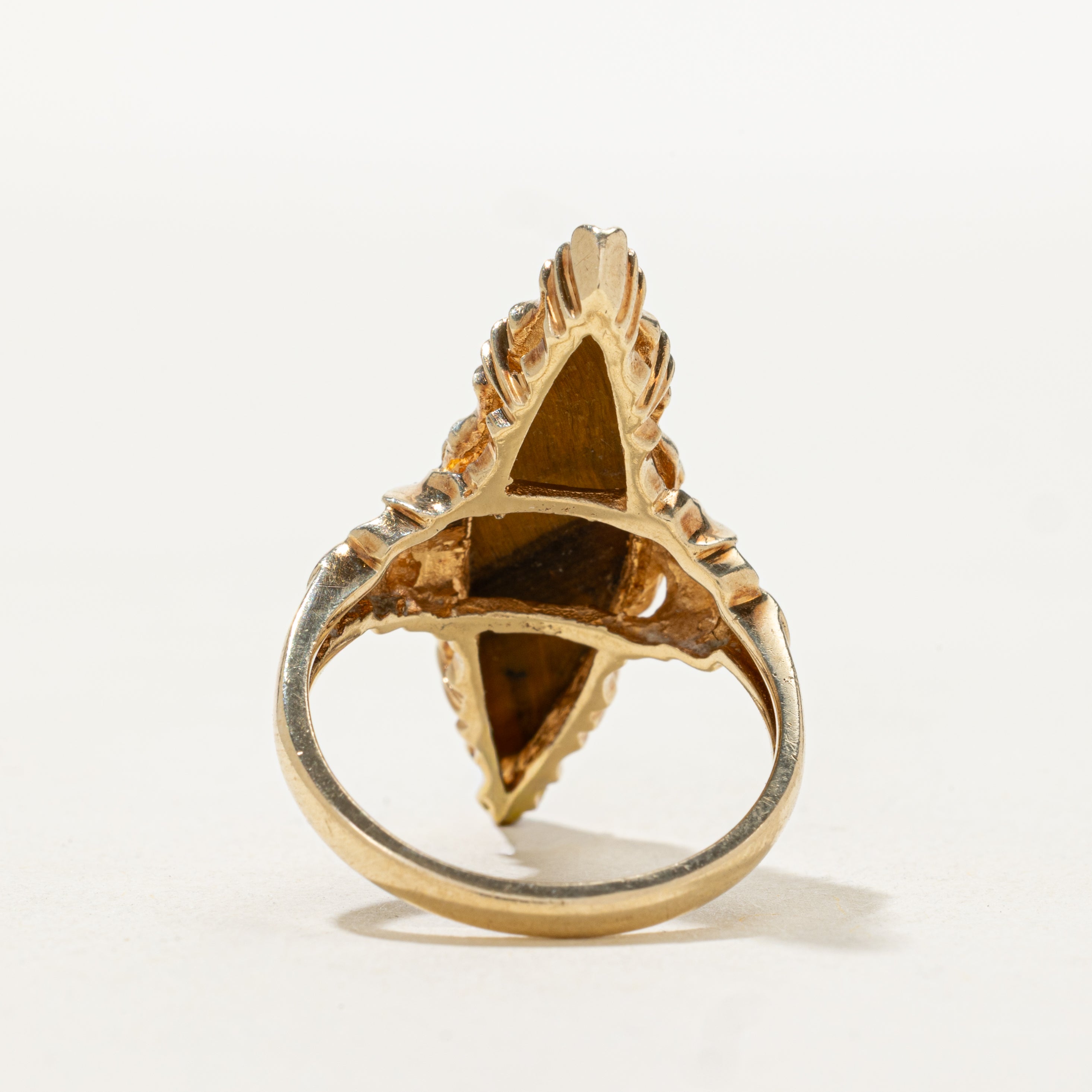 Tiger's Eye Navette Ring | SZ 6.5