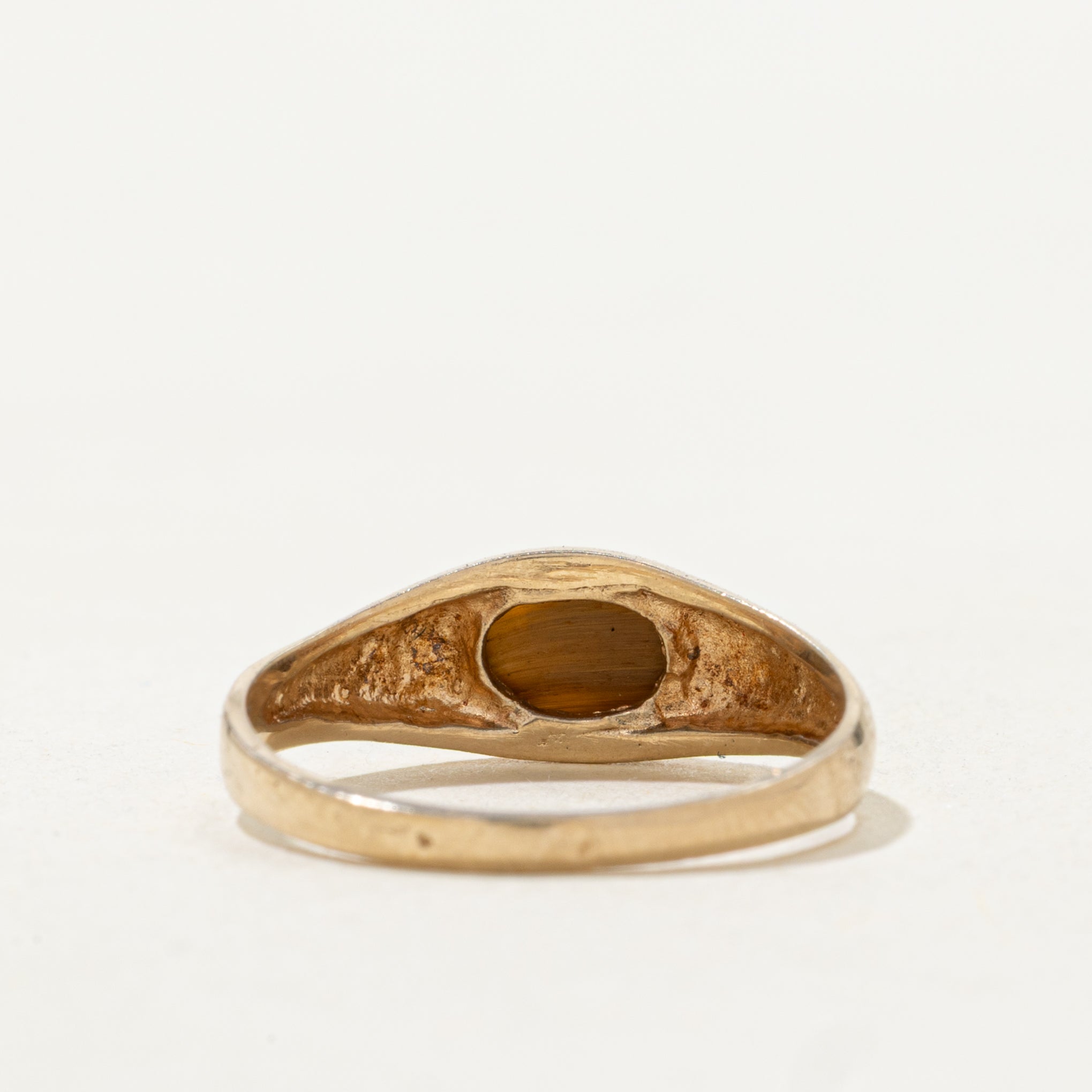East West Cabochon Tiger's Eye Dome Ring | SZ 5.25