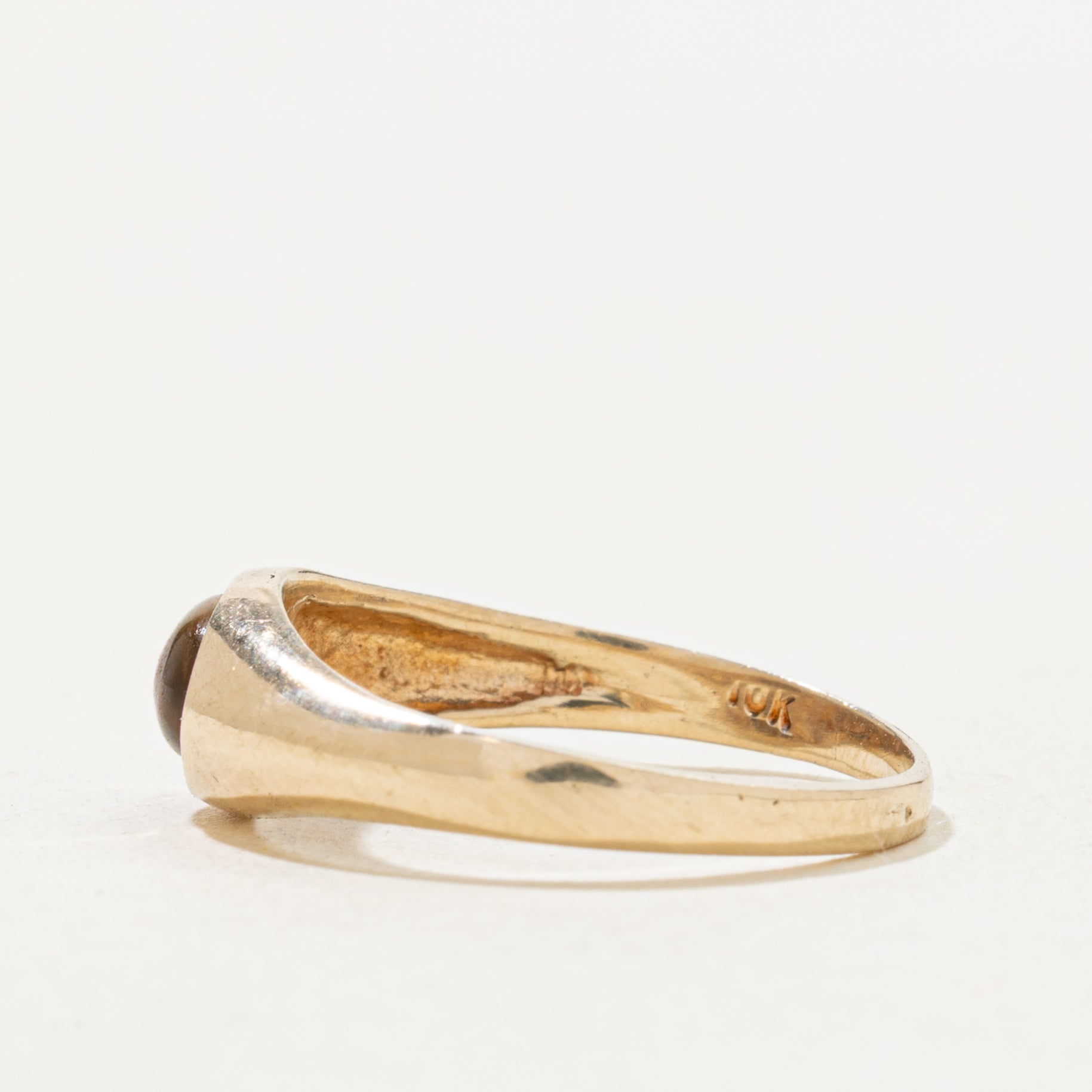 East West Cabochon Tiger's Eye Dome Ring | SZ 5.25