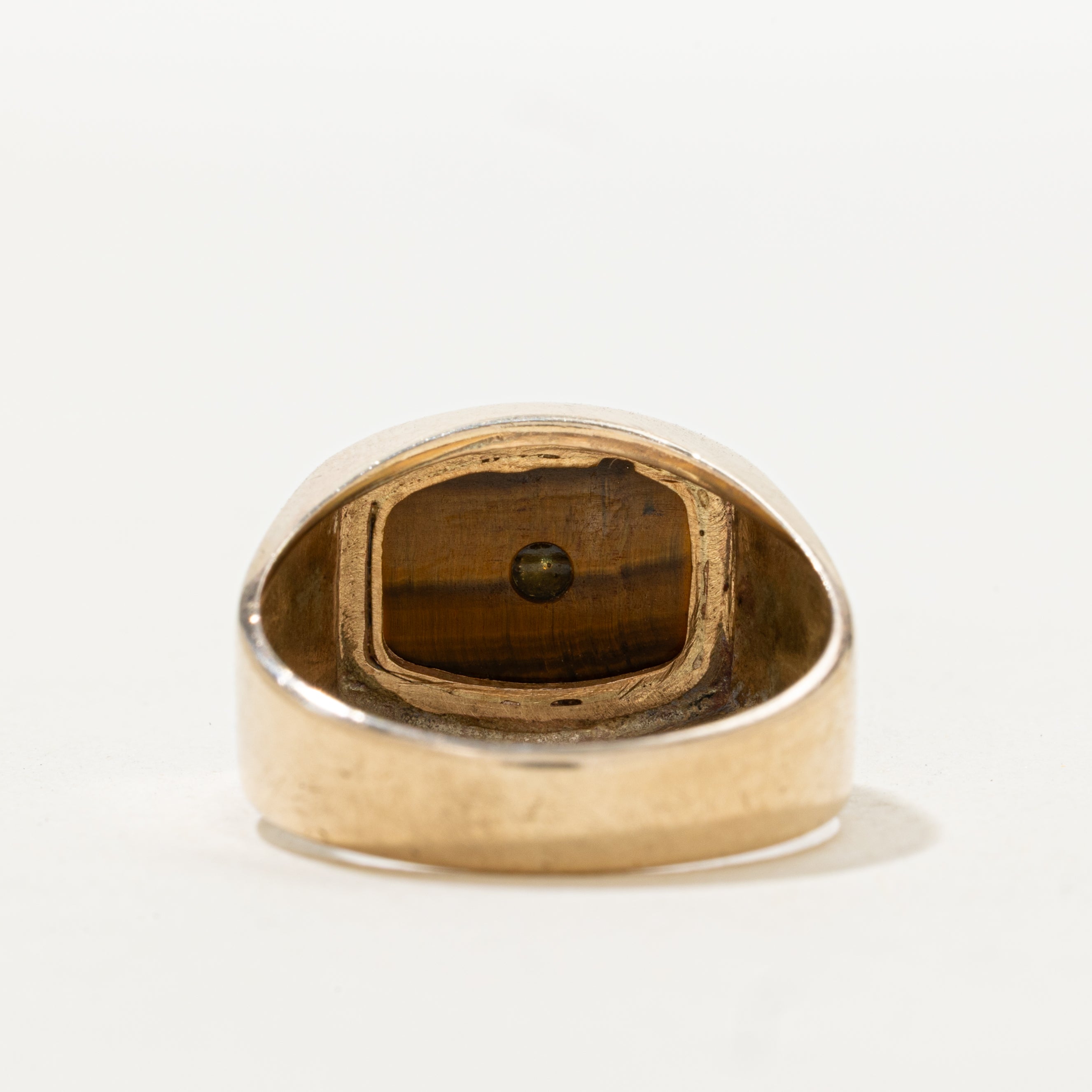 Chevalière en diamant et œil de tigre | Taille 10