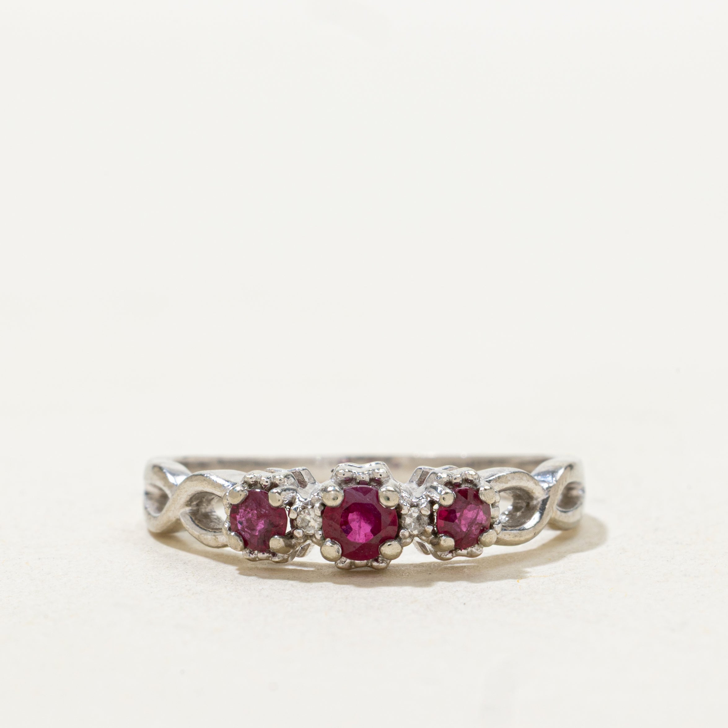 Three Stone Ruby Ring | SZ 7